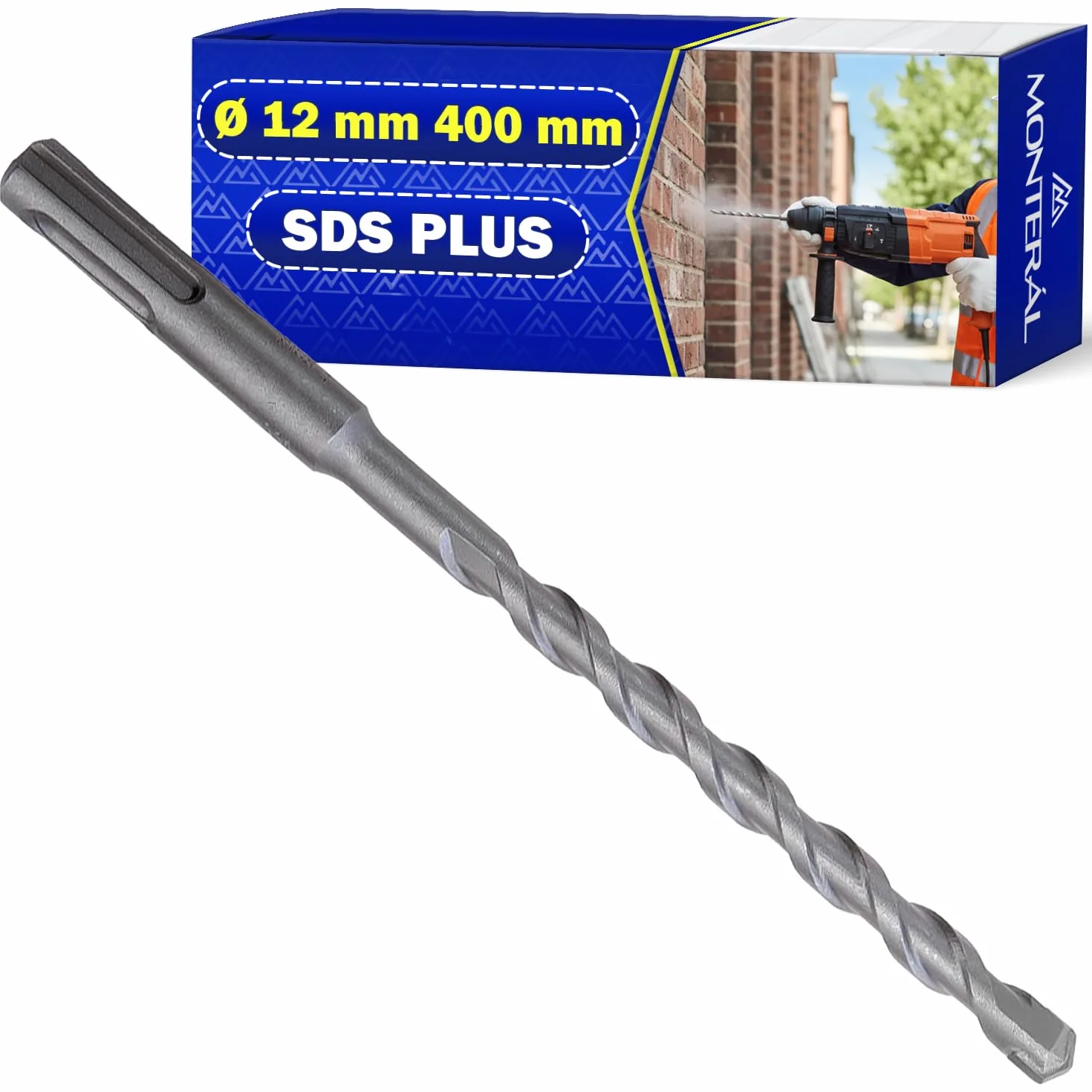 Wiertło do betonu SDS Plus 12 x 400 mm stal węglik wolframu MONTERAL