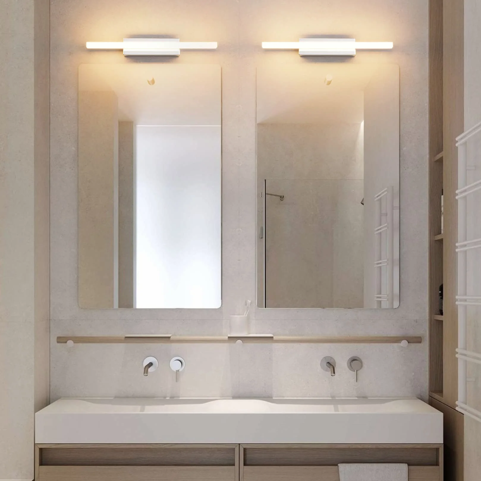 Klighten Łazienkowa lampa LED 9 W 40 cm IP44 kinkiet lustro łazienkowe 600 lumenów 110-240 V 3000 K ciepła biel