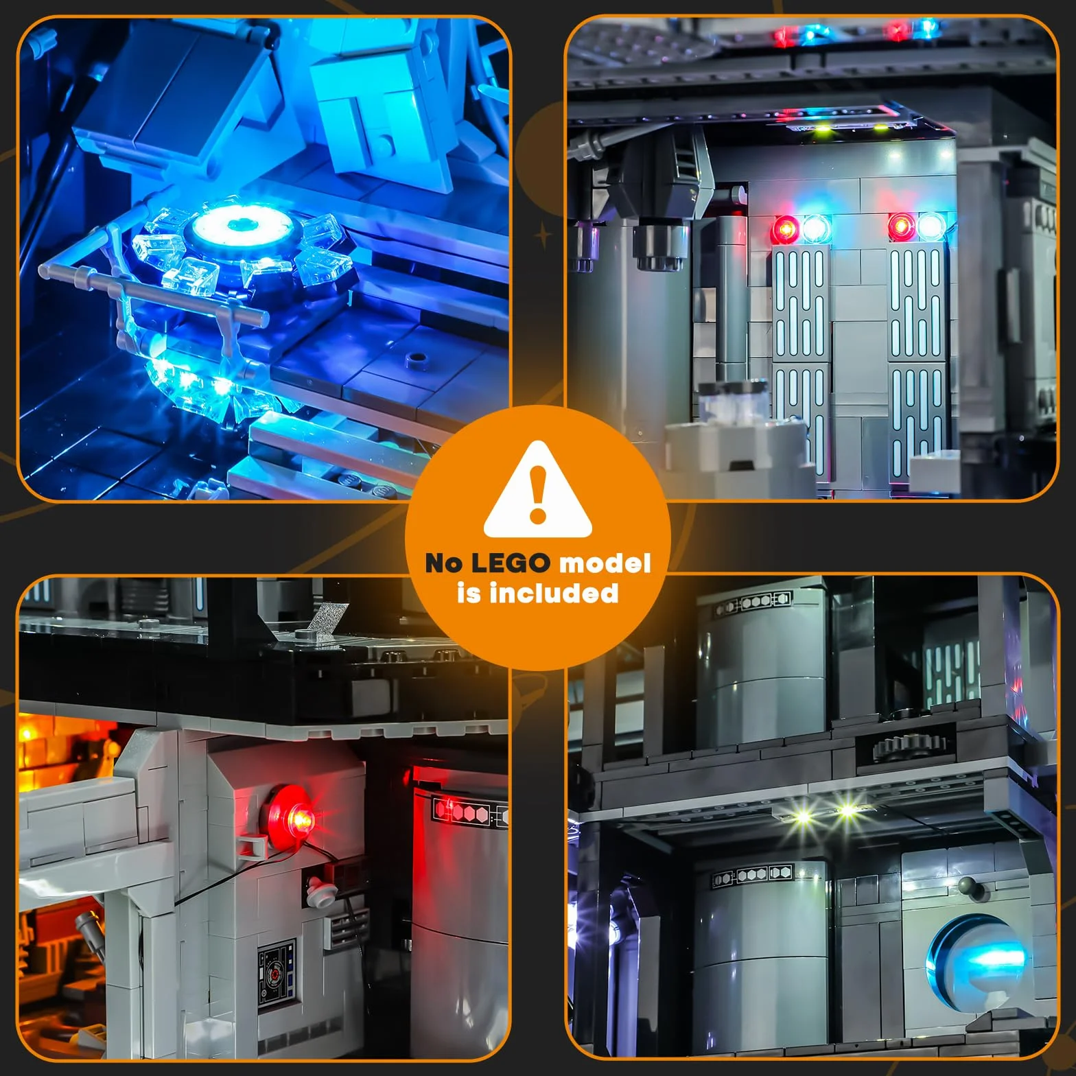 LIGHTAILING Lampa do lego-75419 Gwiazdy Śmierci – łatwa instalacja, ukryte okablowanie, dekoracja mieszkania i gotowe na prezent (model nie wchodzi w zakres dostawy)