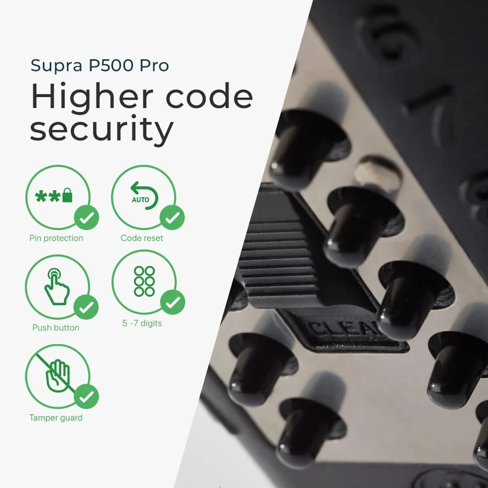 Supra P500 Pro Key Safe z blokadą na klucze, breloki i karty dostępu