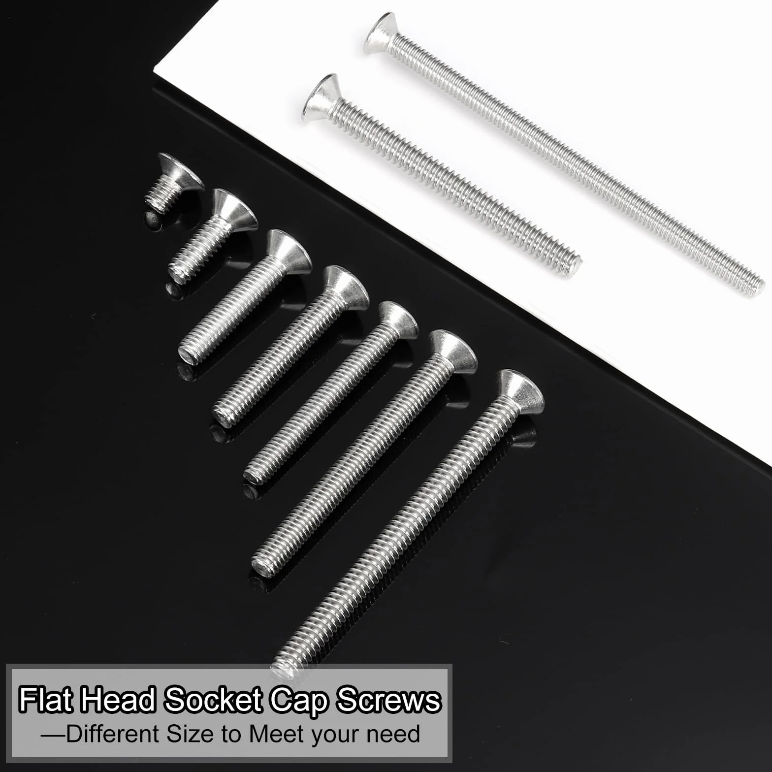 PATIKIL Śruby z łbem stożkowym M2 x 5 mm, 100 szt. Stal nierdzewna 304 18-8 do maszyn Śruby sześciokątne Złączki napędowe klasa 6.8