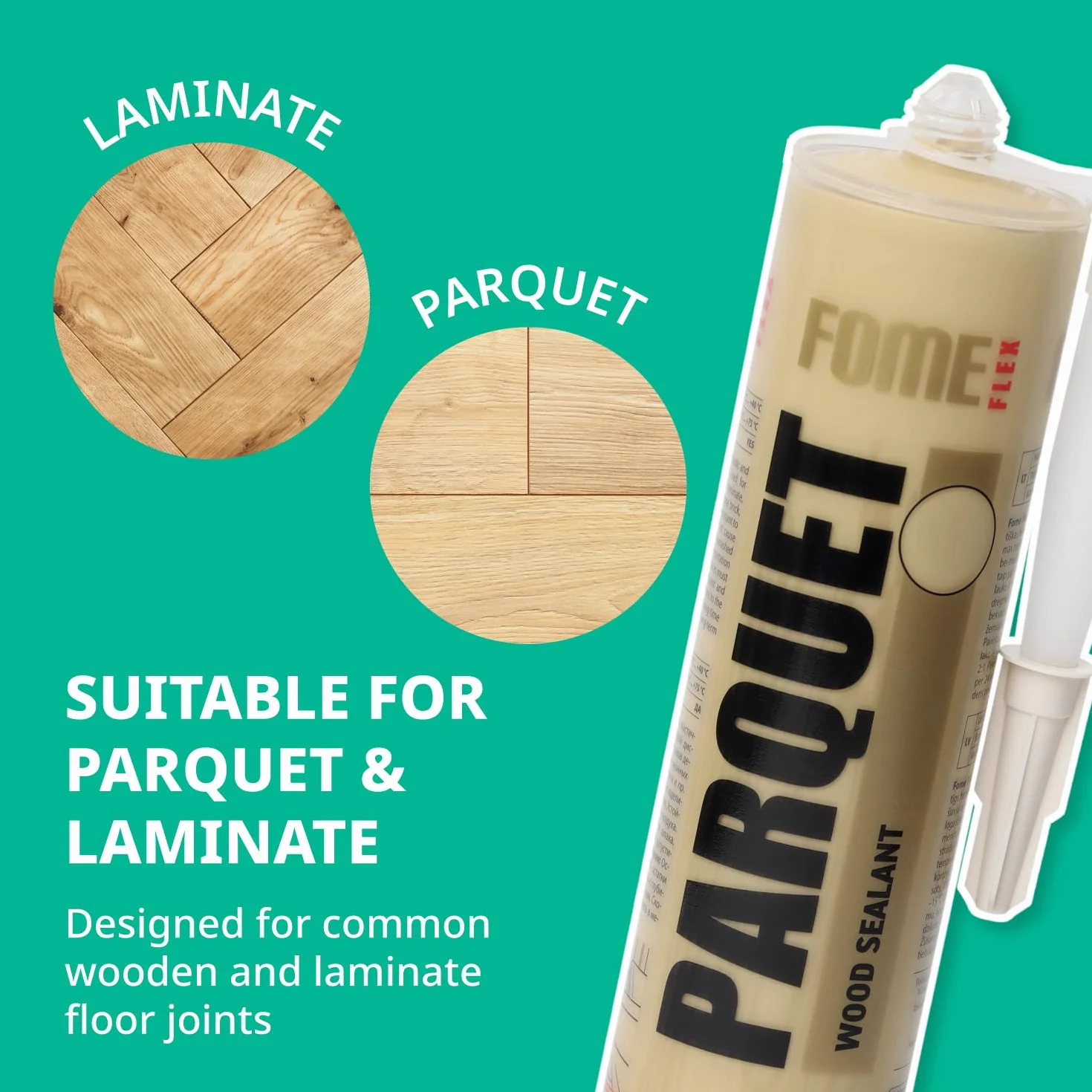 Premium szczeliny w kolorze sosny do parkietu i laminatu FOME FLEX PARQUET - sosna, elastyczna, trwała, nadaje się do malowania.