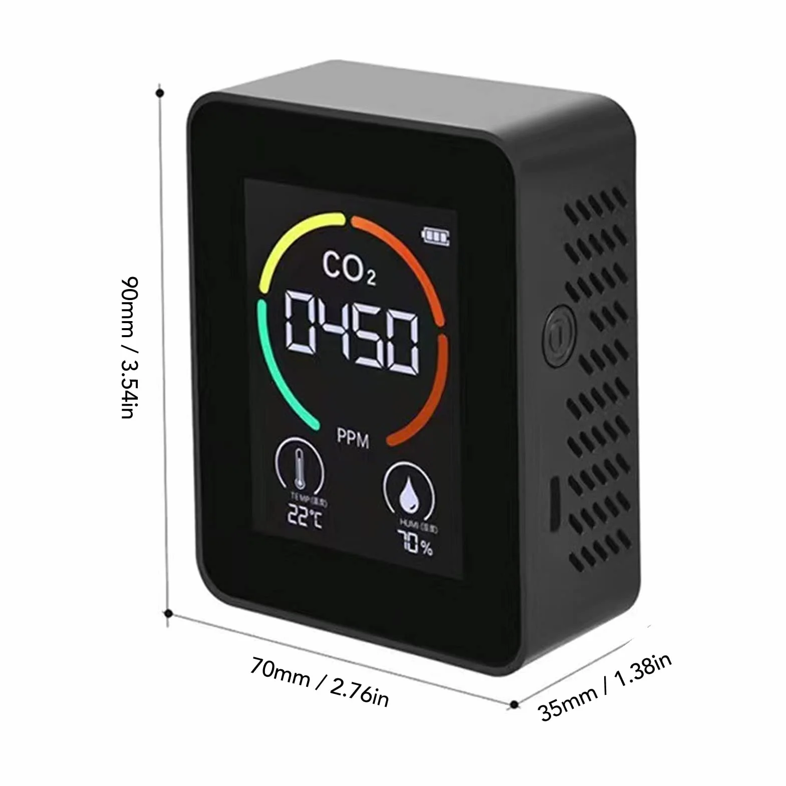 Detektor jakości powietrza 3 w 1 CO2 monitor temperatury i wilgotności TVOC USB