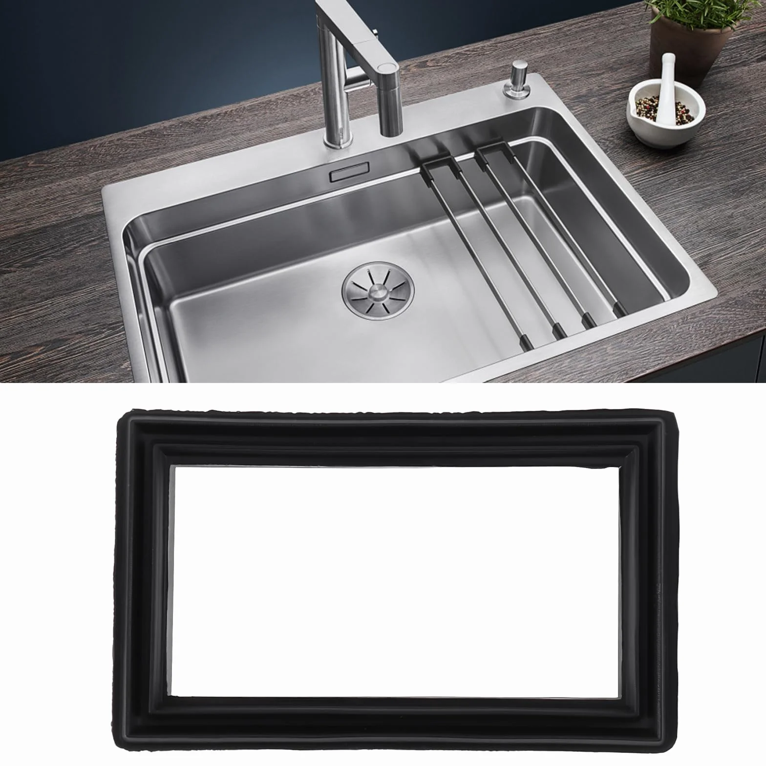 Gumowa podkładka przelewowa prostokątna 58 x 35 mm do zlewu