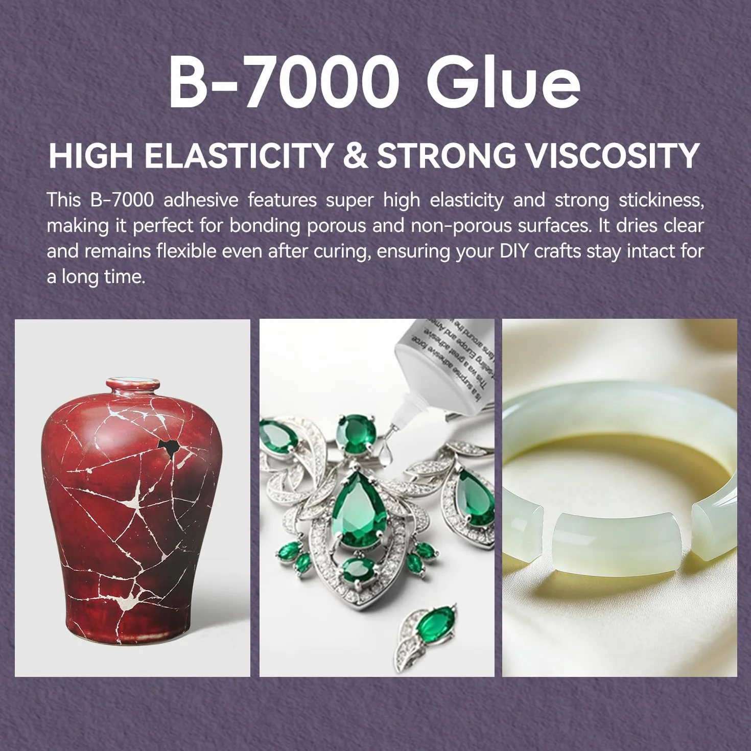 B-7000 Klej do Rhinestones and Jewelry Making | 15 ml przezroczysty uniwersalny klej z precyzyjną końcówką | Super mocny klej do rękodzieła wiskozy do telefonu z tkaniny ze szkła drzewnego |