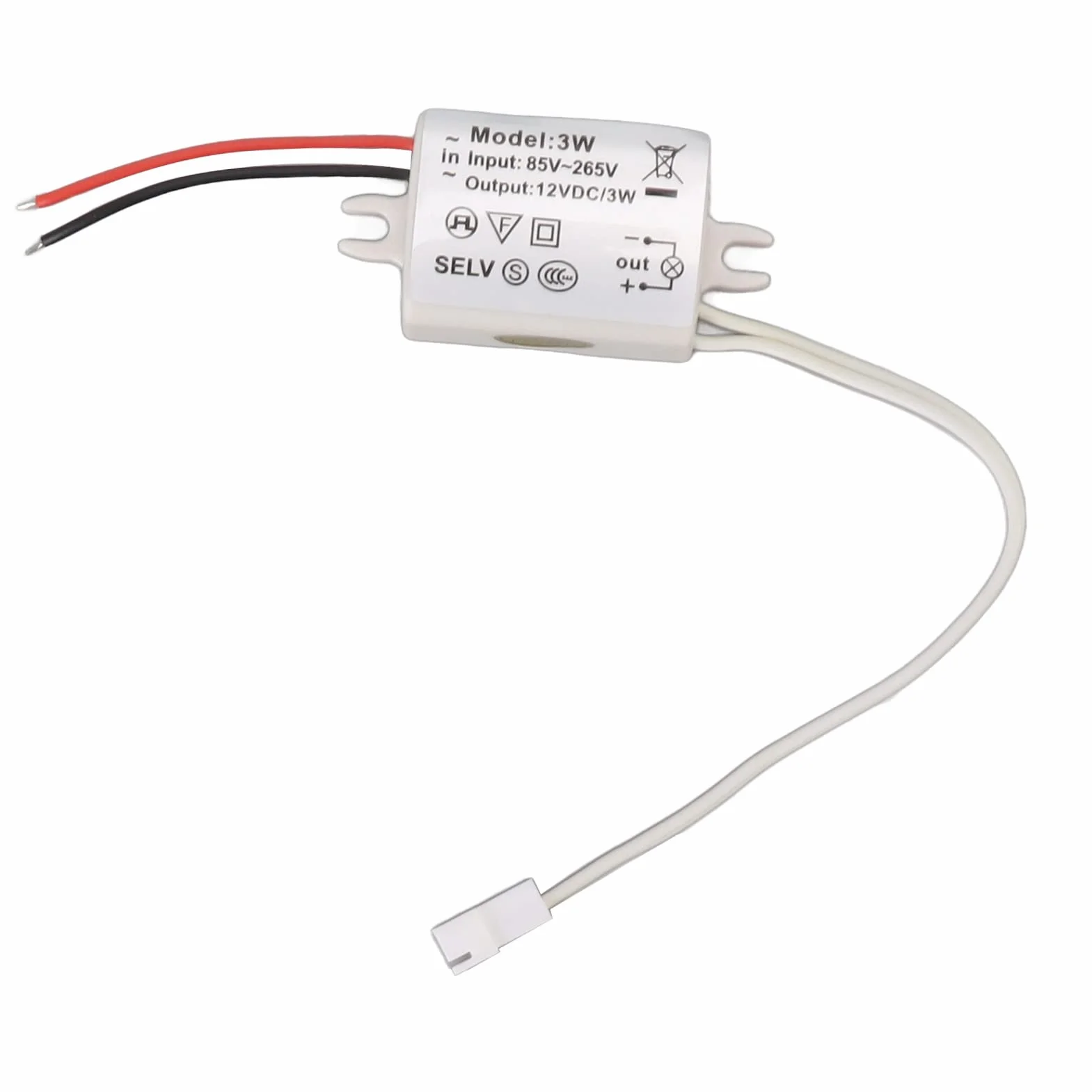 12V 3W LED Driver Power Supply for LED Strip Lights Waterproof Dimmable