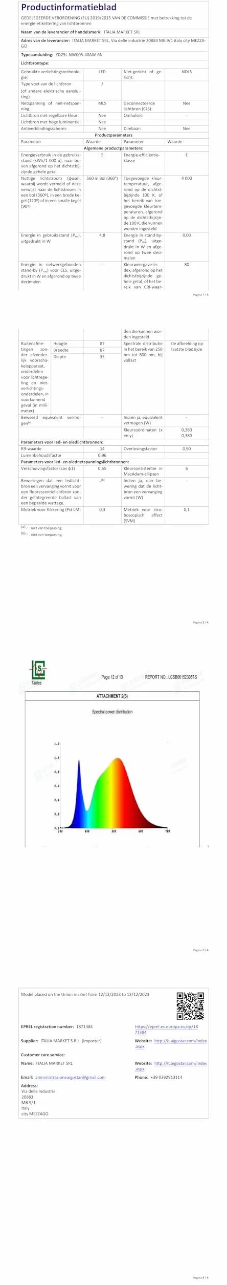 Aigostar LED Downlight wpuszczany w sufit 4,8 W IP65 wodoodporny 4000 K naturalne światło bardzo płaski biały ø87*H35 mm 6 szt.