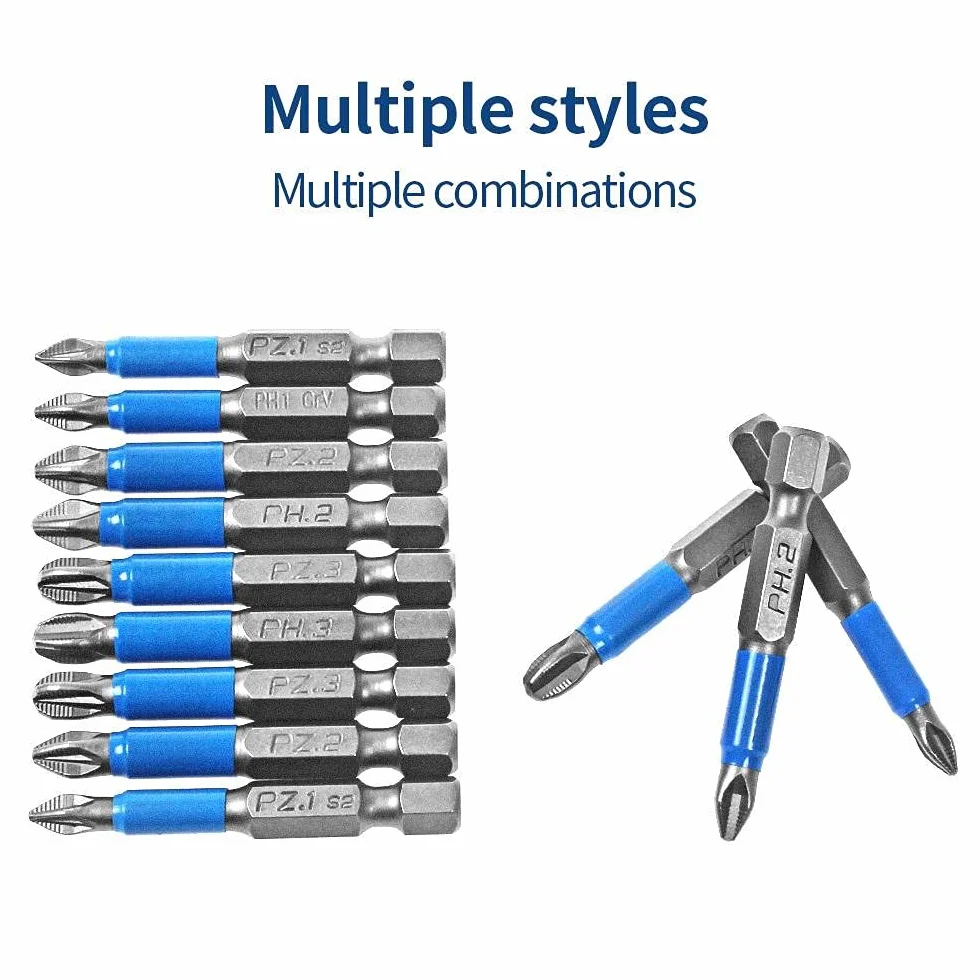 Nikou 12 szt. Magnetyczne bity krzyżowe S2 PZ1 PZ2 PZ3 PH1 PH2 PH3