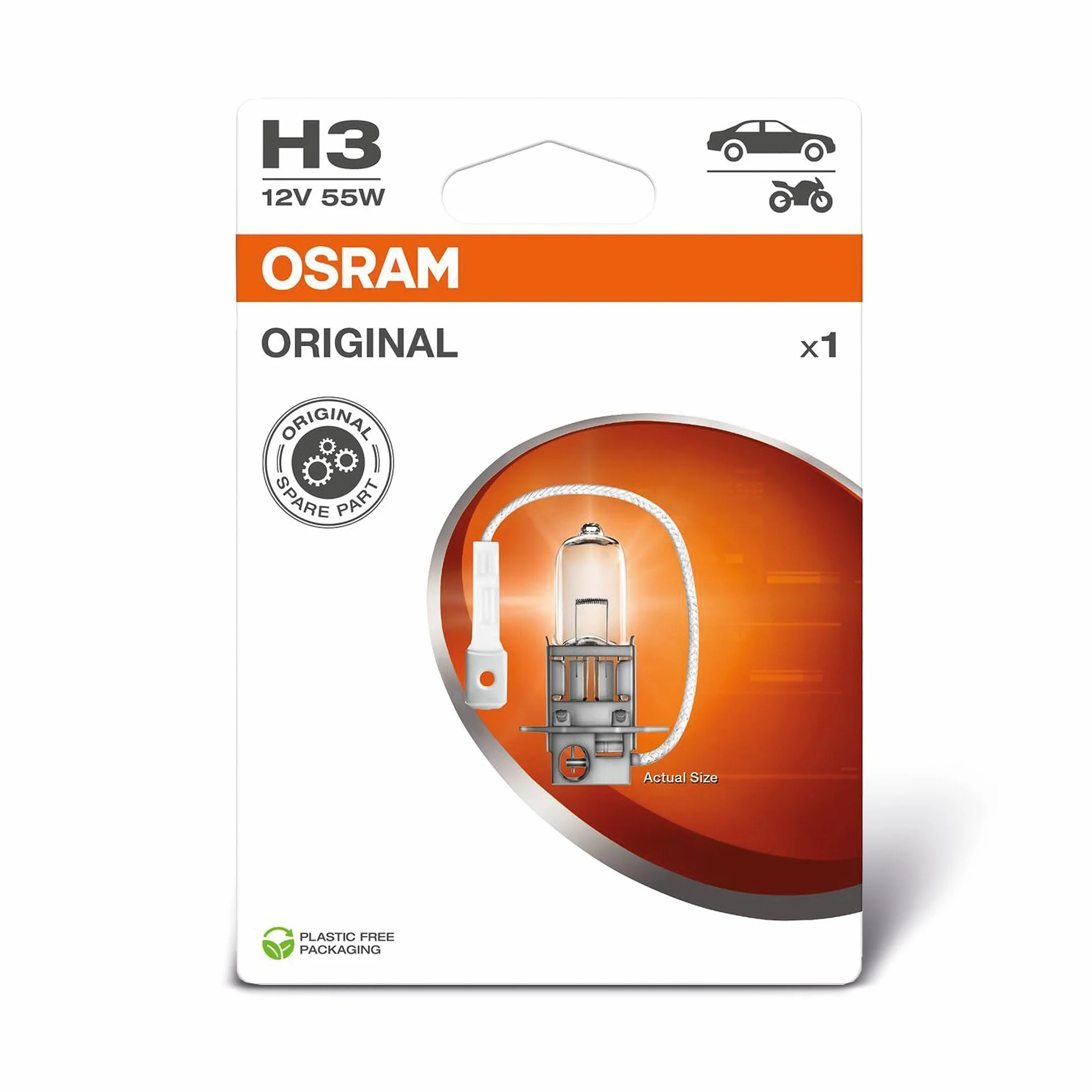 OSRAM ORIGINAL LINE 12V, H3, reflektor halogenowy, pojedynczy blister (1 lampa)