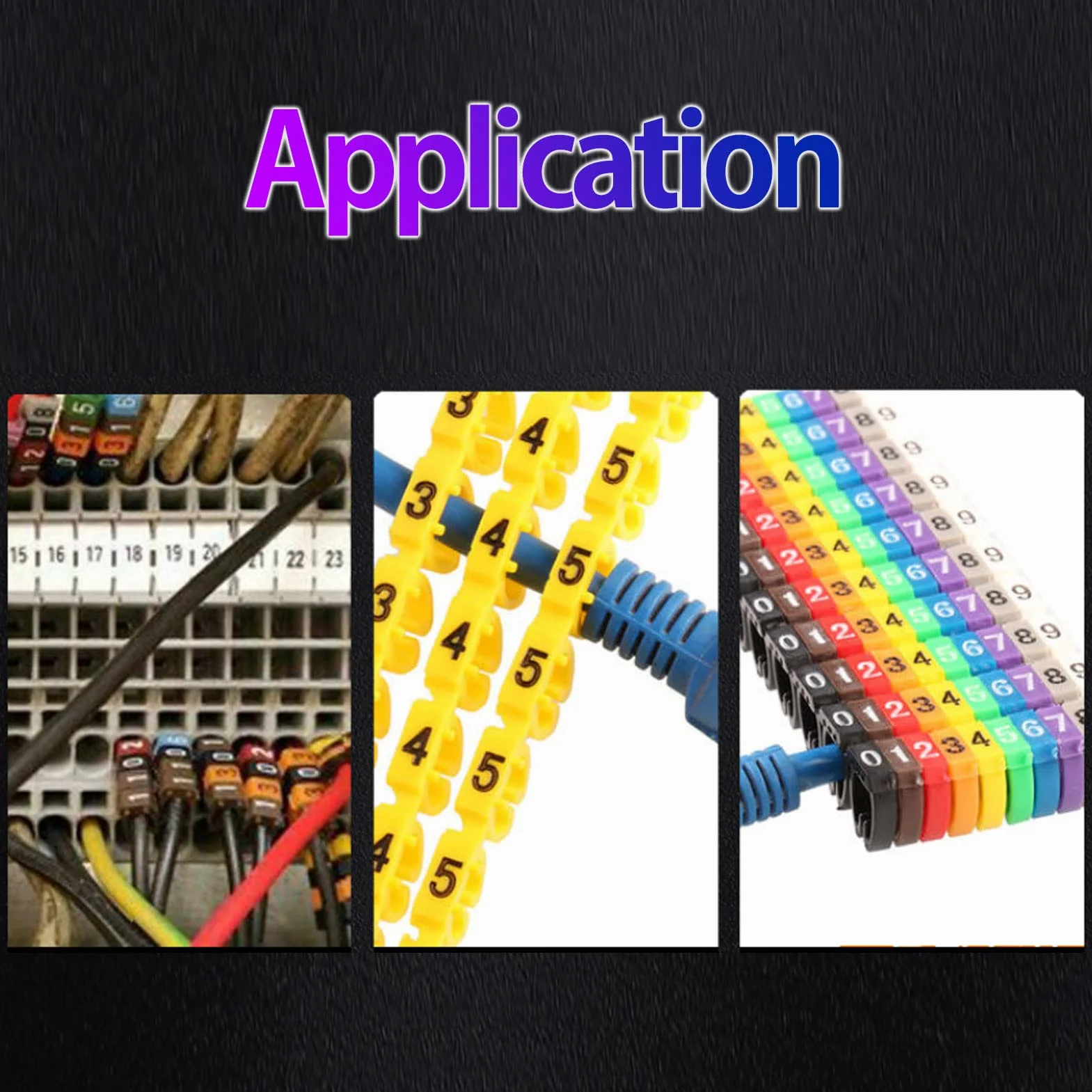 Plastikowy znacznik kablowy Clip-On Design Cable Marker Tube Kolorowy 100Pcs 2.5mm²