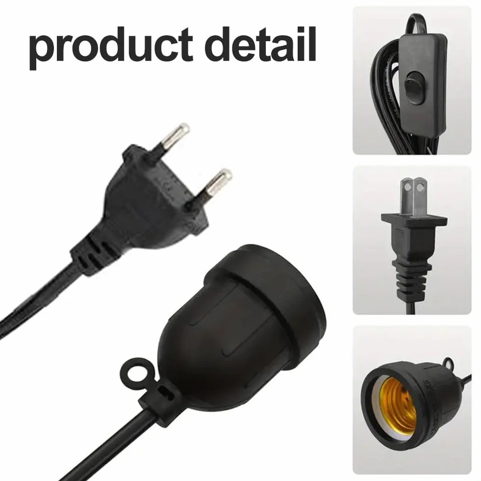 Zawieszenie lampy E27 2 sztuki z uchwytem śrubowym kabel 1,2 m regulowany