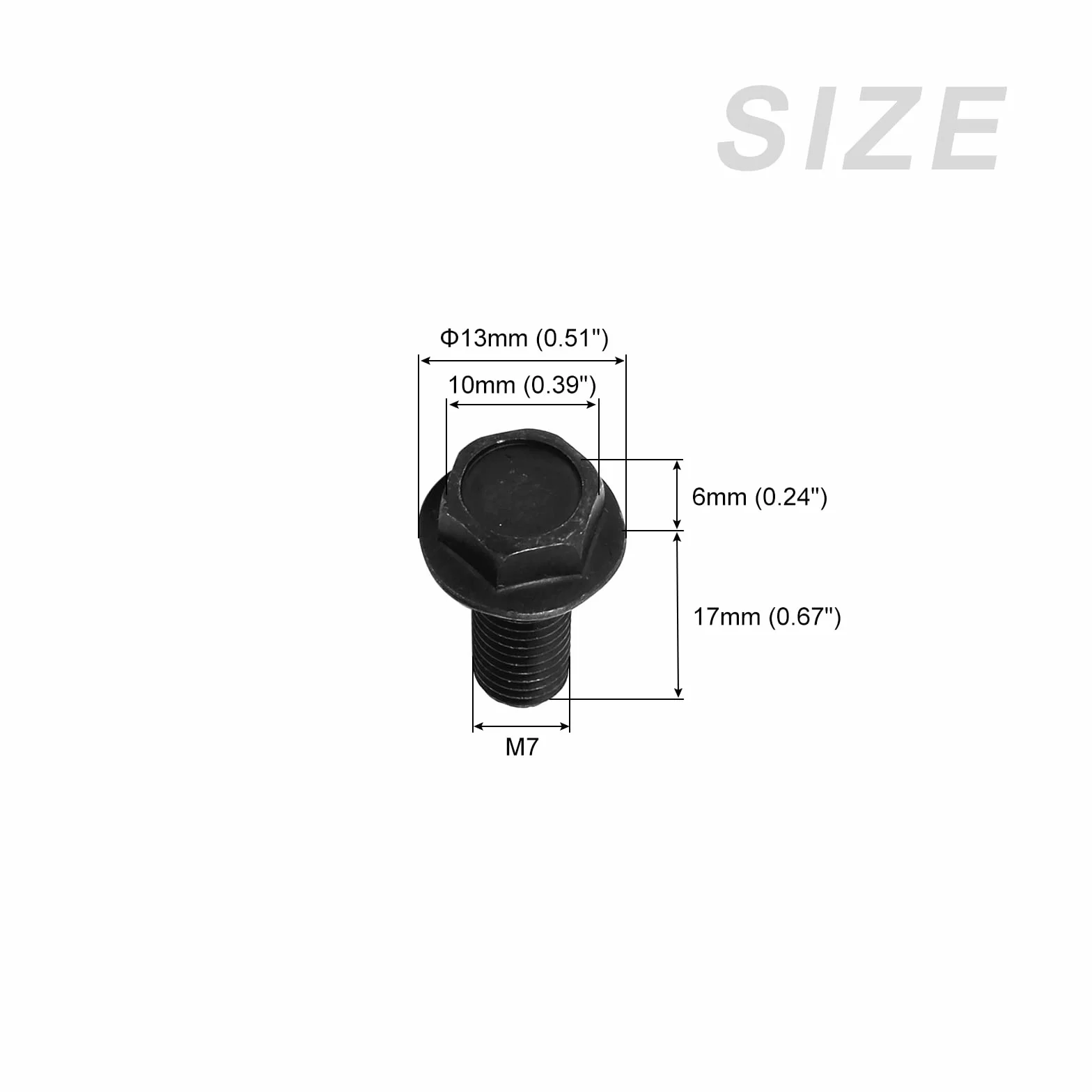 METALLIXITY kołnierzowe śruby sześciokątne M7 x 17 mm lewostronne gwint odwrócony