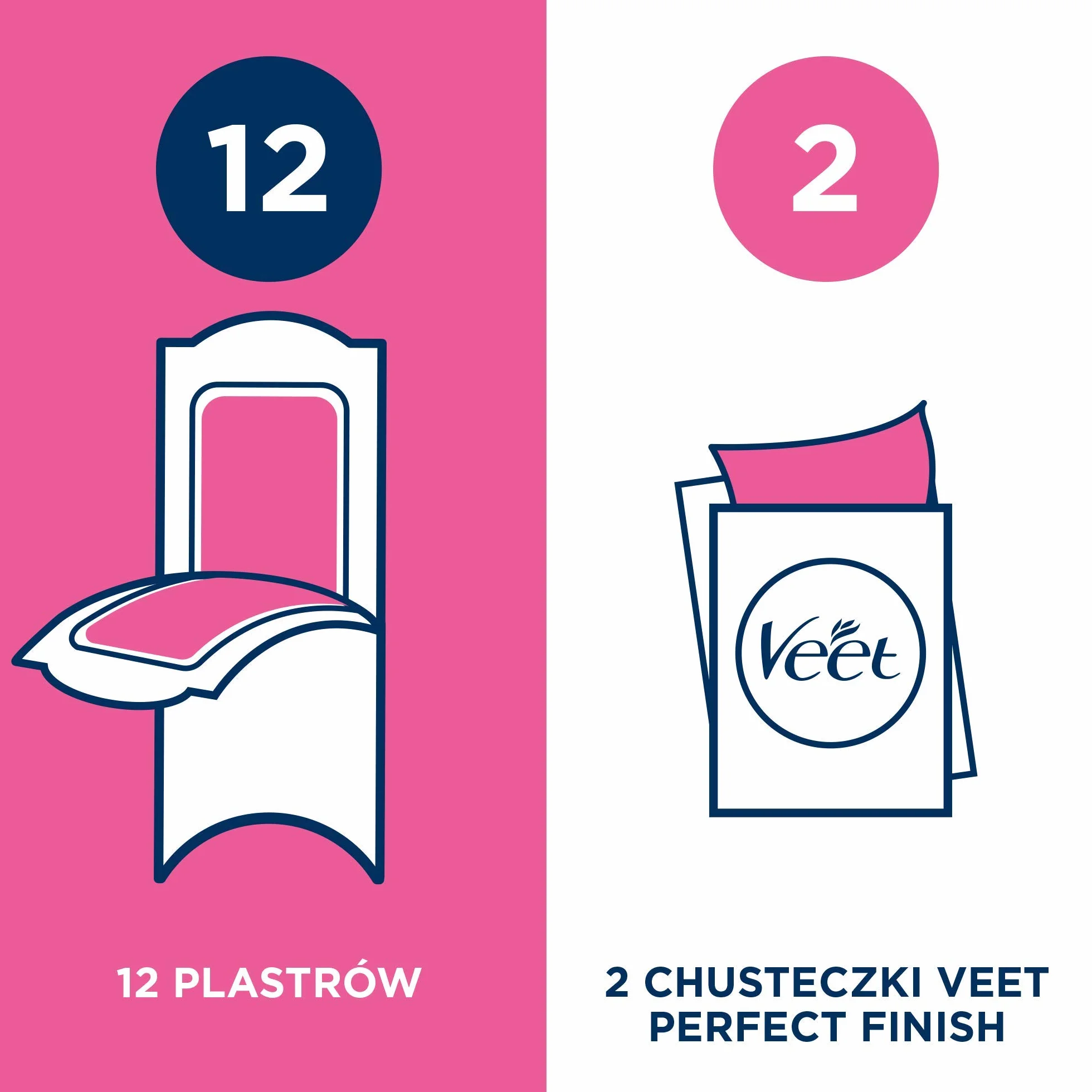 VEET Plastry do depilacji z woskiem dla skóry suchej 12 szt