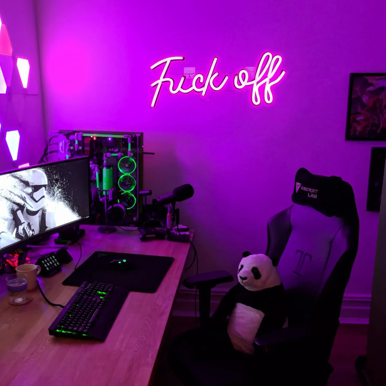 Neonowy znak Fuck Off różowe słowo LED neonowe znaki świetlne akrylowe USB LED światła do sypialni lampa listowa do baru pubu dekoracje domu 40 cm x 20 cm