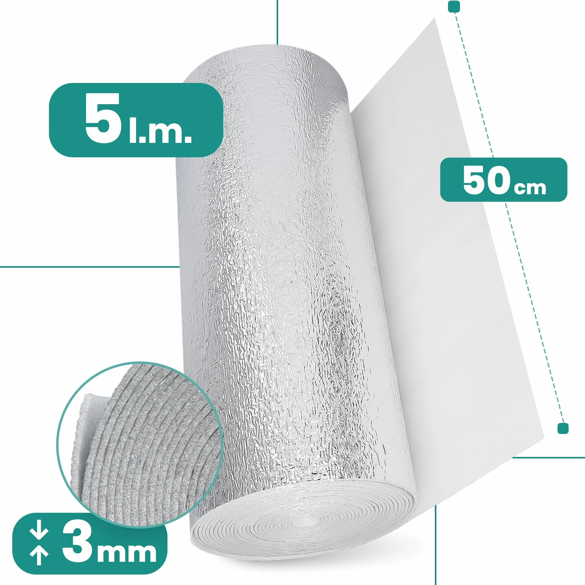 Millto Ekran Zagrzejnikowy Mata Aluminiowa 5m Pianka Termoizolacyjna Izolacja Ścienna Folia Odblaskowa