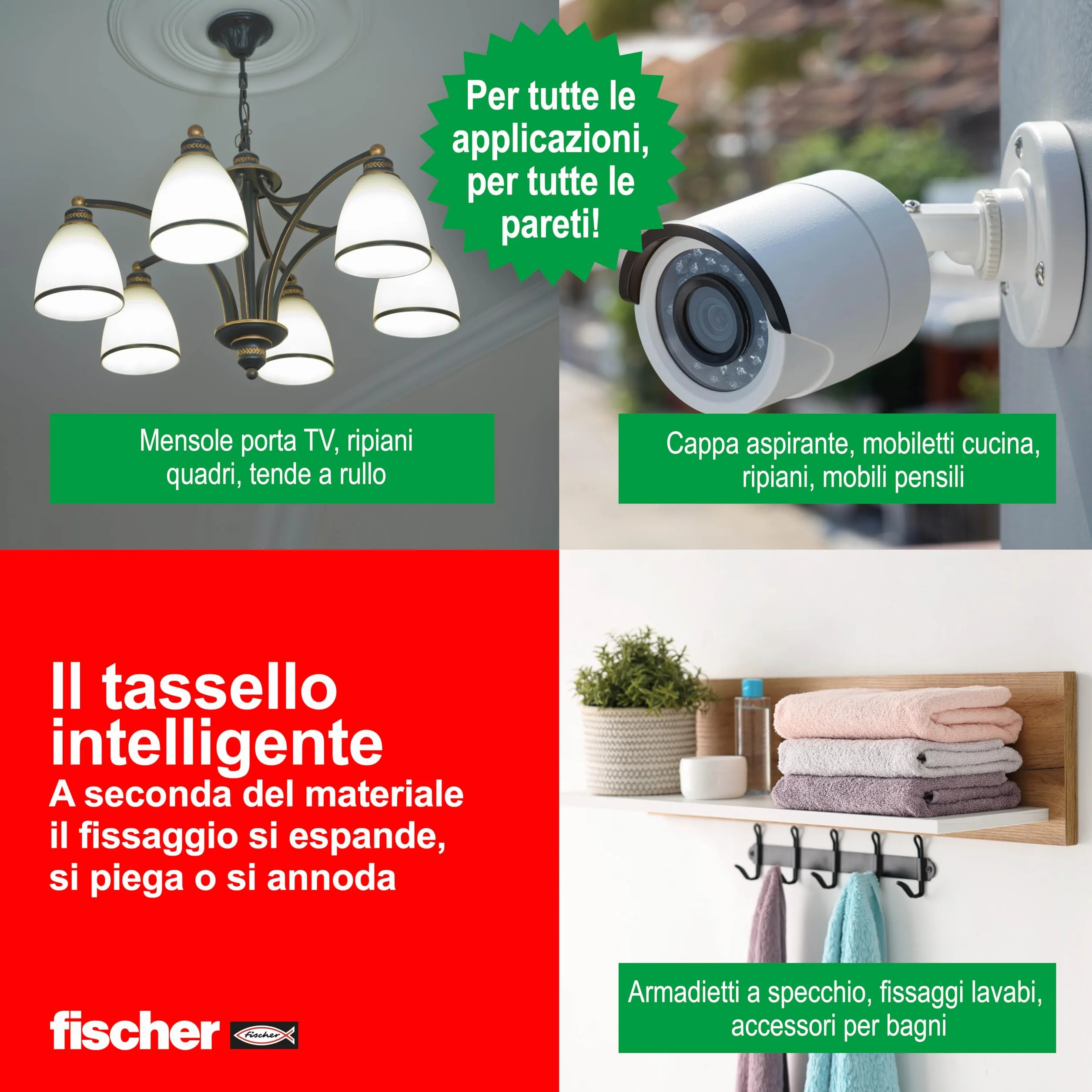 Fischer Duopower 100 kołków ze śrubą 6 x 40 mm do ściany pełnej cegły perforowanej płyty gipsowo-kartonowej