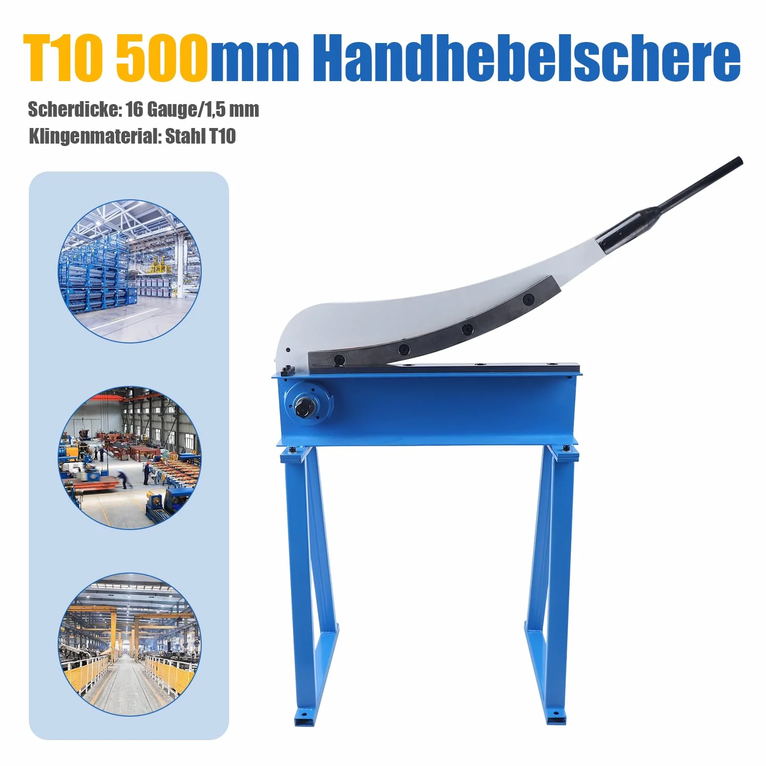 Nożyce do blachy 500 mm T10 gilotynowe dźwigniowe