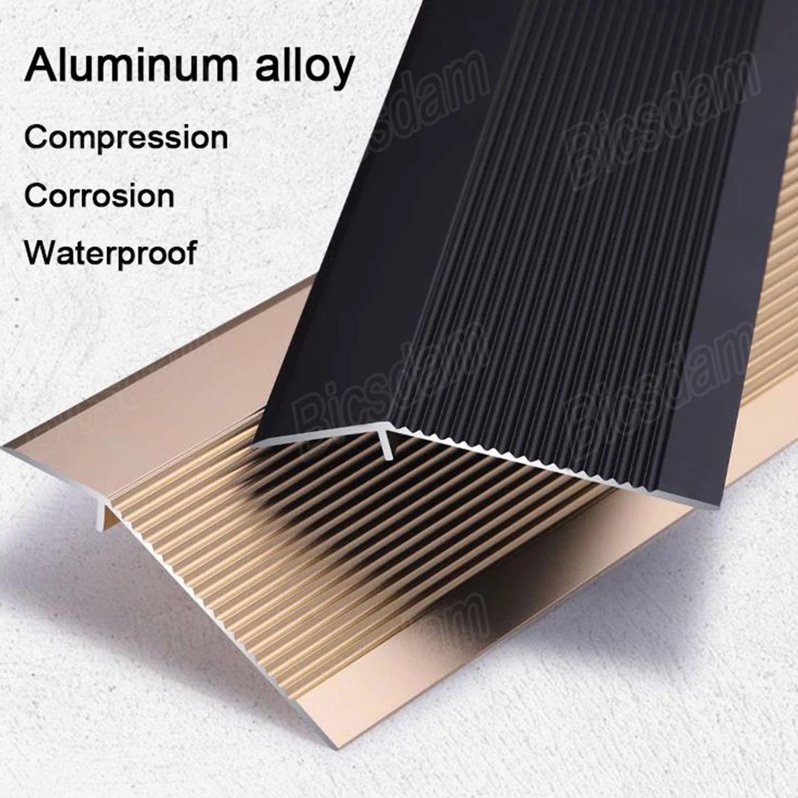 WORDFUN Aluminiowa listwa progowa 89 cm, skośna rampa krawędziowa do przejścia podłogi drewno/płytki, wysokość 1-4 cm