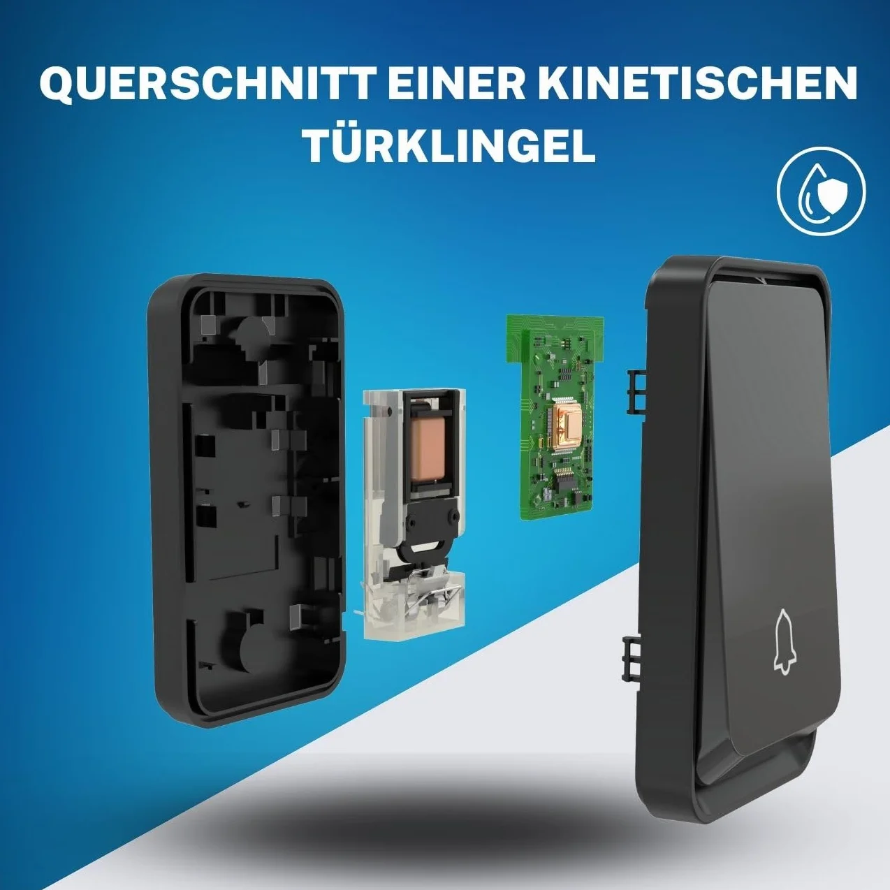 Bezprzewodowy dzwonek do drzwi z 4 odbiornikami plug-in i 2 nadajnikami – bezprzewodowy, bez baterii i wodoszczelny, zasięg 200 m, dzwonek do drzwi zewnętrznych, 51 melodii, 4 poziomy głośności