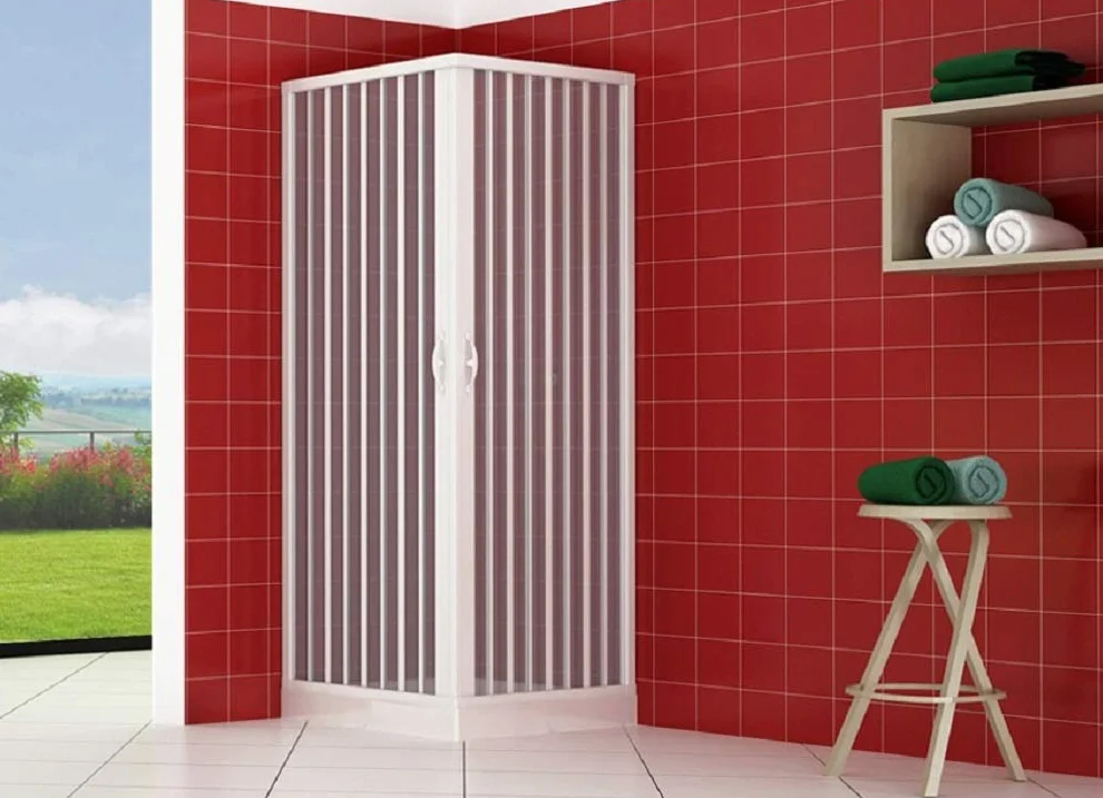 Kabina prysznicowa PVC 80x80 cm 175 cm narożna składana drzwi biała