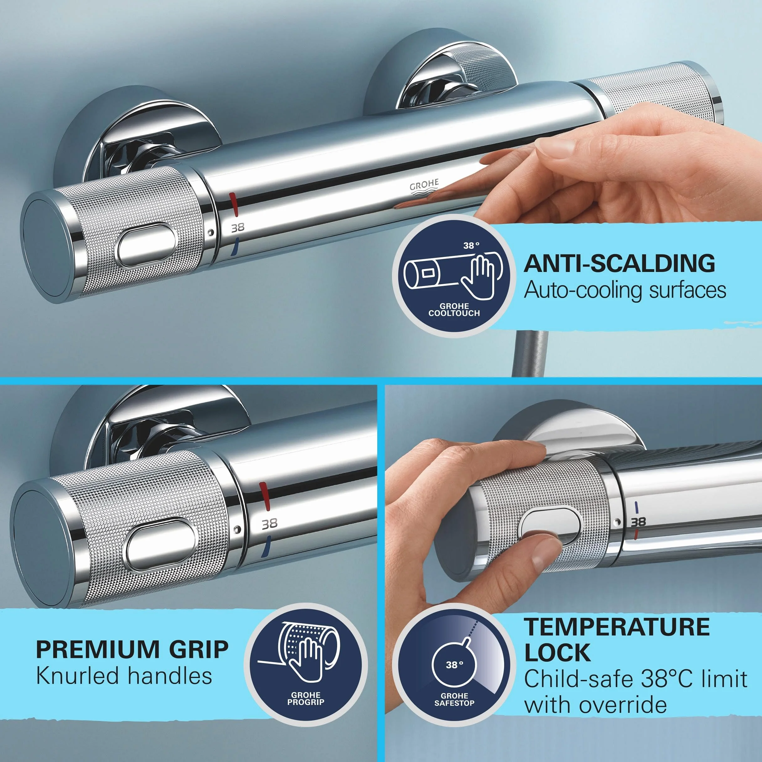 Grohe Vitalio Joy 260 Zestaw Prysznicowy Srebrny Ø 260mm