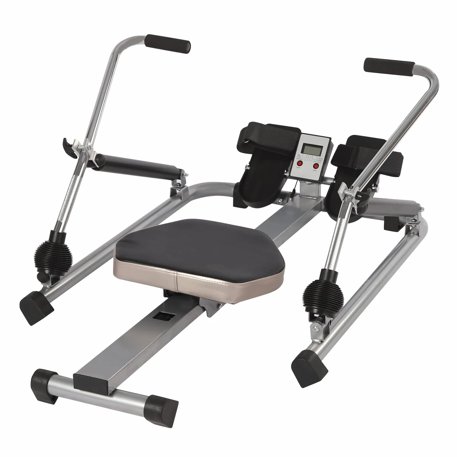 Wioślarz domowy, składany, hydrauliczny, regulowany z miękkim siedzeniem, wyświetlaczem LCD i długą jazdą, do ćwiczeń cardio i fitnessu w domu, wytrzymałość do 55 kg