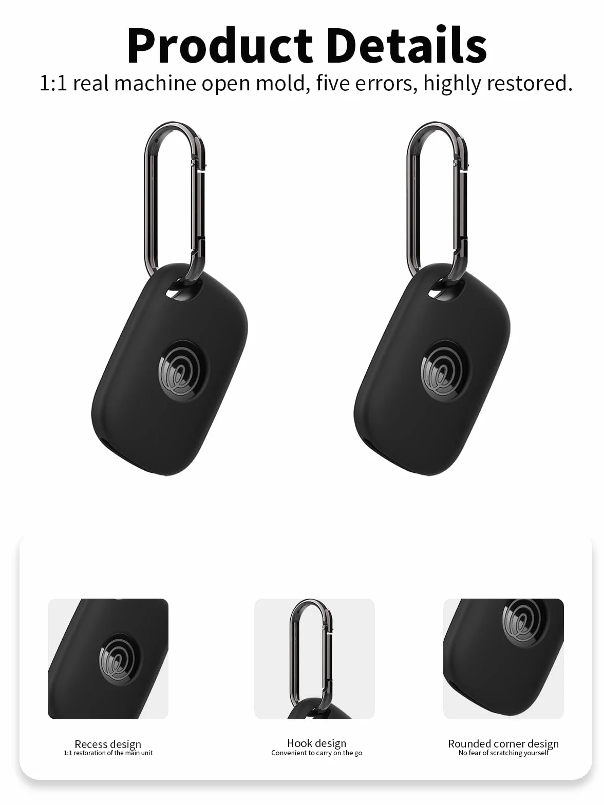 2-pak etui ochronne do Tile life360 Pro z silikonowym brelokiem do kluczy - trwałe i stylowe etui, wodoodporne, odporne na upadki - czarne