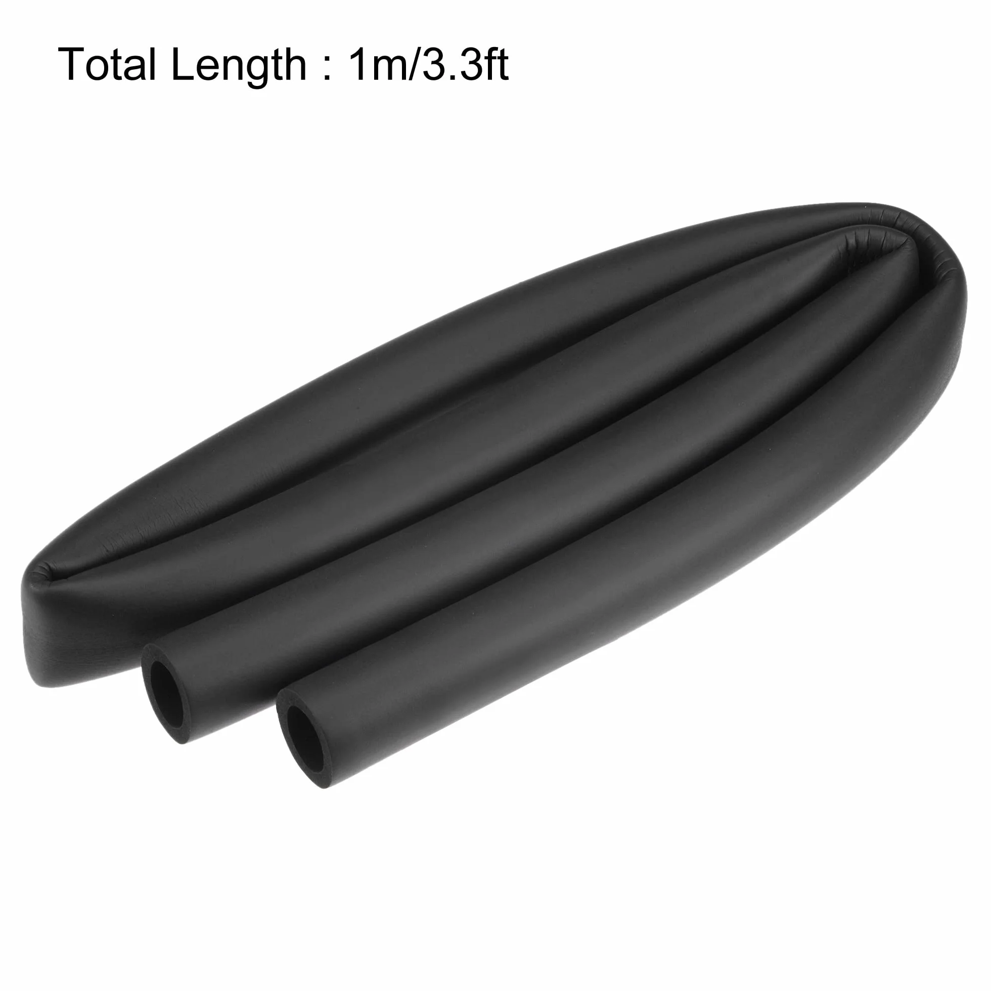 sourcing map Wąż piankowy do wspornika uchwytu izolacja rur 20 mm (2") ID 30 mm zewnętrzna średnica 1 m długość czarny
