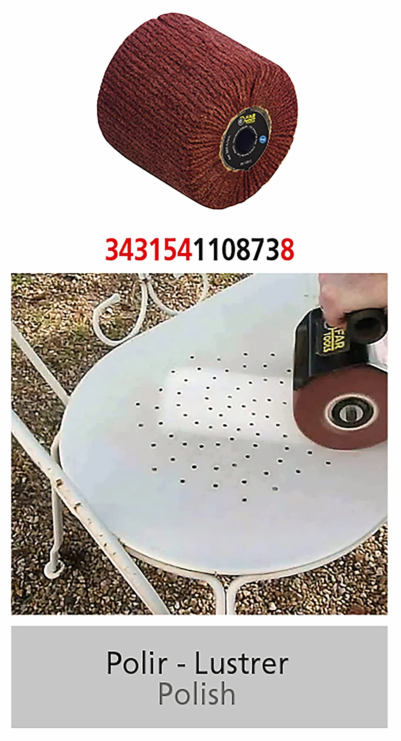 Fartools Szczotka z włókien syntetycznych do szlifierki REX120 C REX200 REX-H200 120 mm