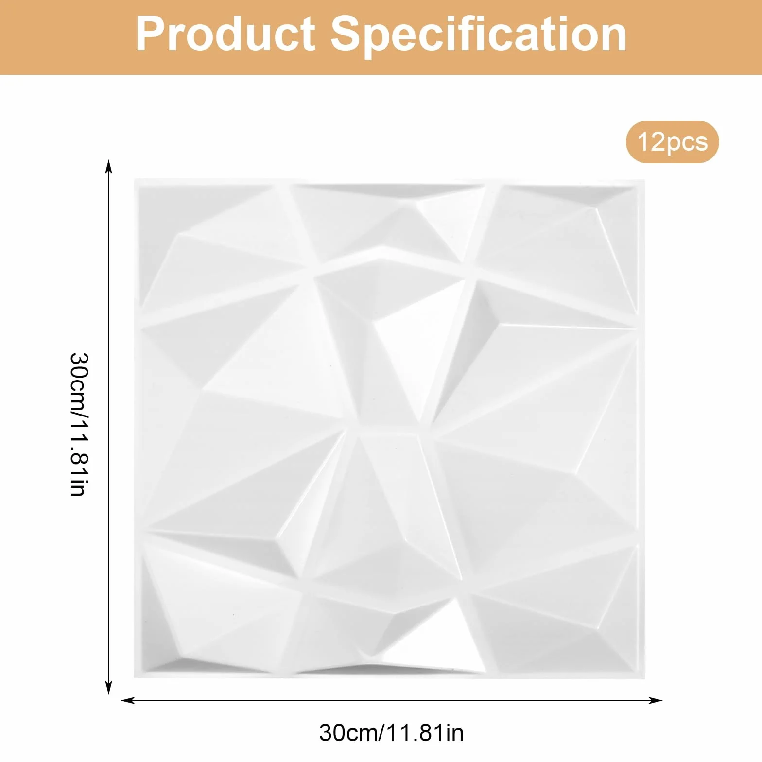 Panele ścienne 3D 30x30 cm PCW, płyty polistyrenowe do dekoracji salonu, sypialni, łazienki, białe