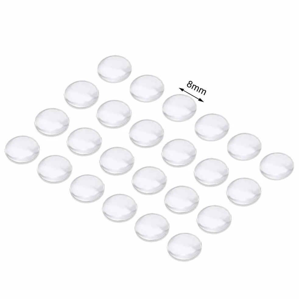 100 sztuk samoprzylepnych odbojników do drzwi, 8 mm, elastyczne, przezroczyste