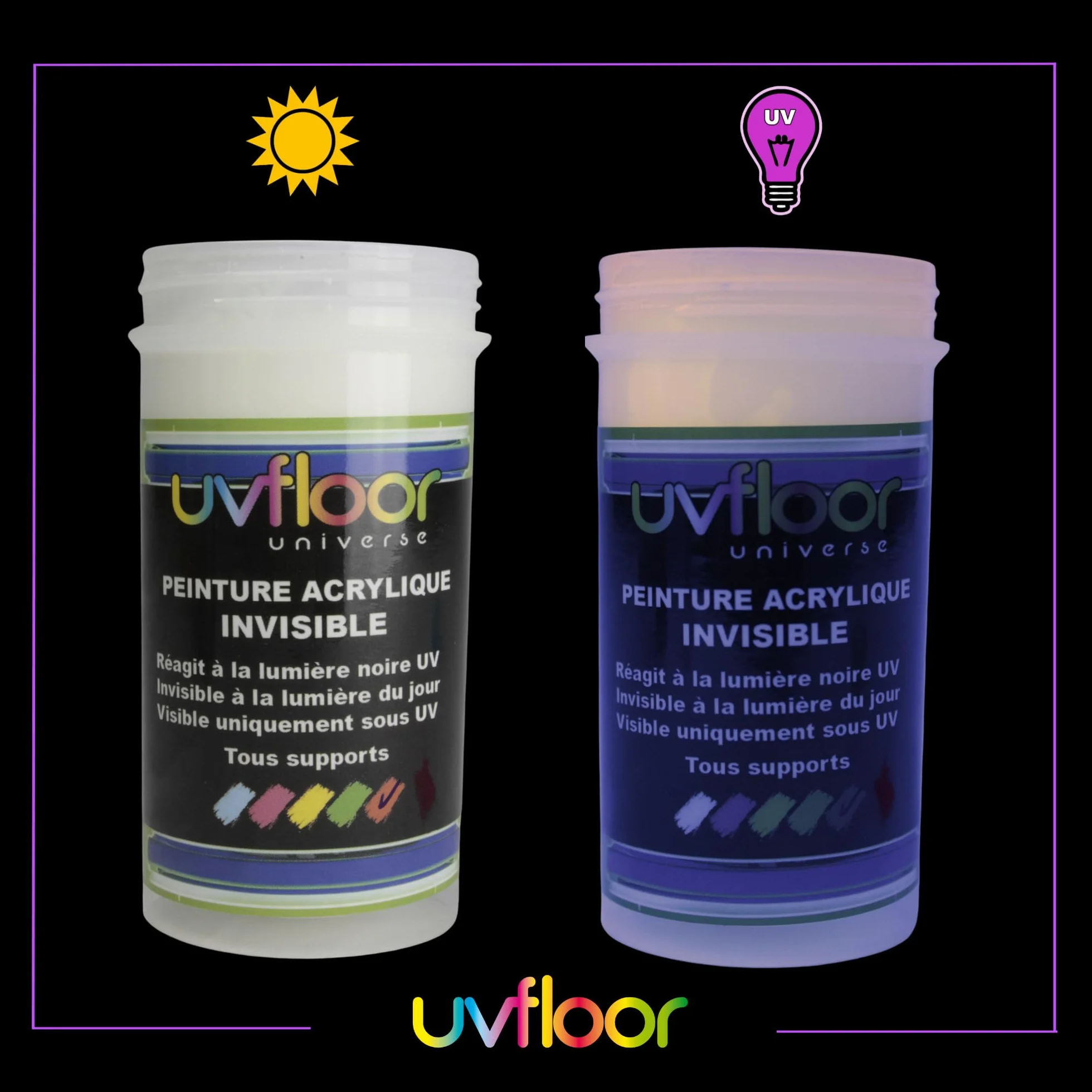 Farba UV Fluo Orange 100ml Niewidzialna Czarne i Ultrafioletowe Światło 365 nm Ultra Pigmentowana