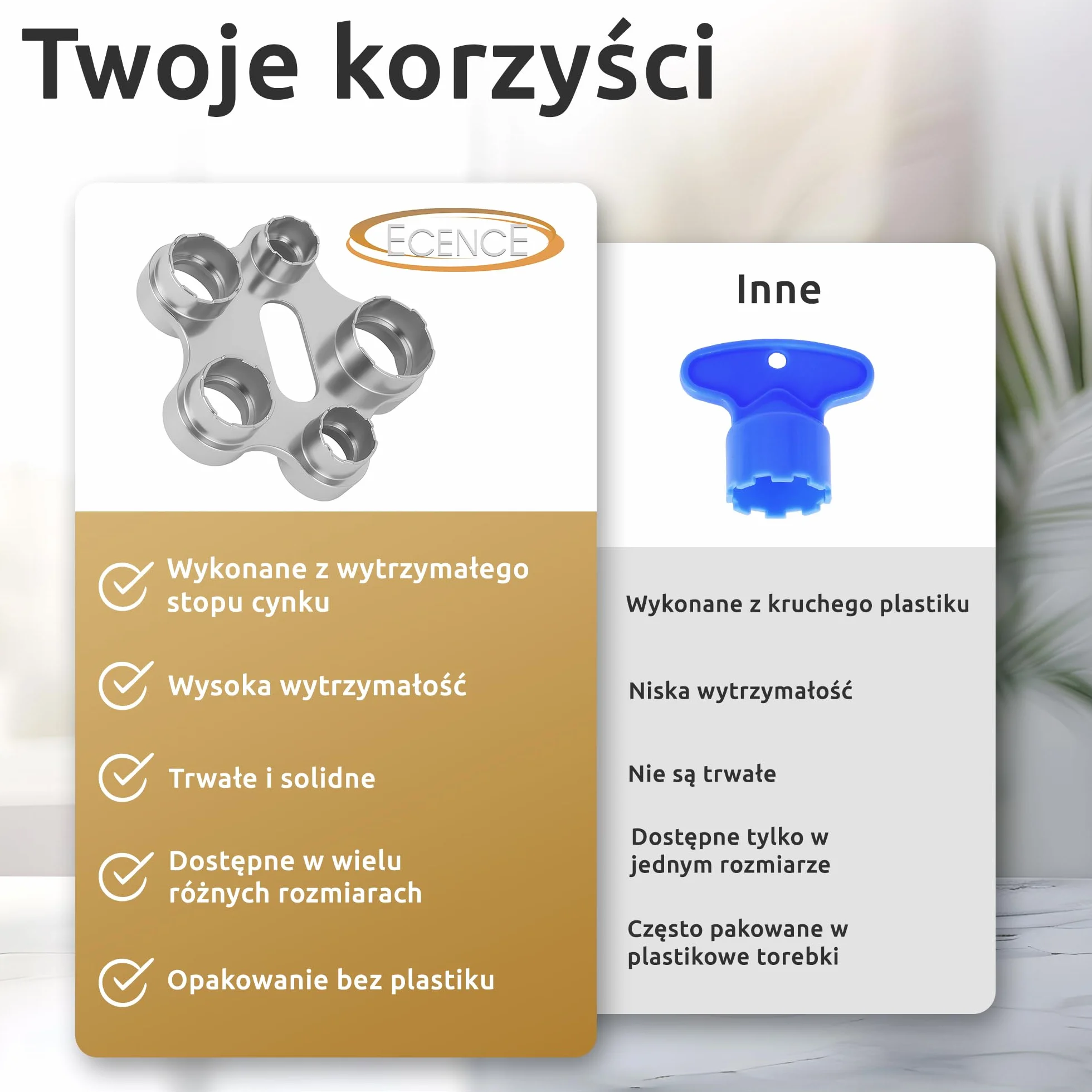 ECENCE Klucz montażowy do filtra kranu ze stopu cynku M16 M18 M20 M22 M24 M28