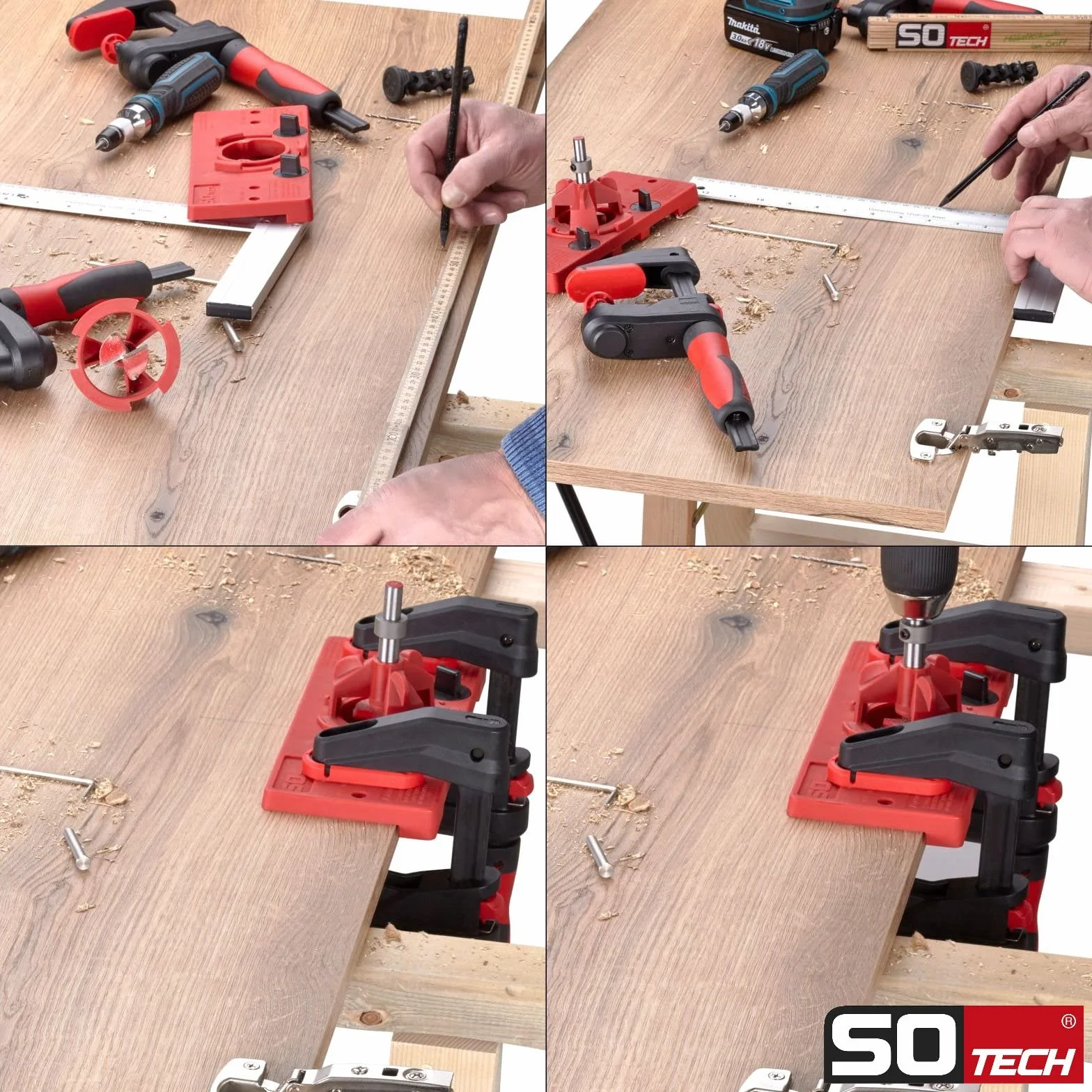 SOTECH Szablon do wiercenia BSK-35-T45/52 Ø 35 mm, odstęp 45 i 52 mm