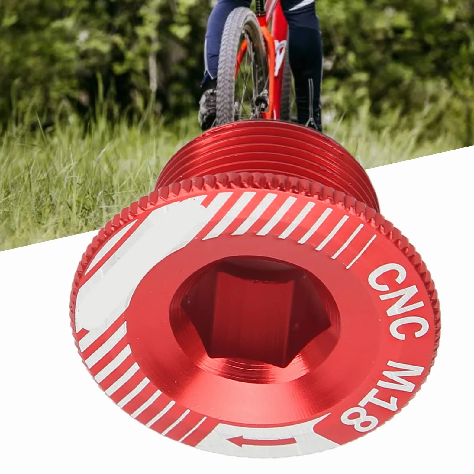 Śruby Korby Rowerowej, śruba Mocująca Korby Rowerowej M18 Śruba Ramienia Korby Rowerowej ze Stopu Aluminium Odporna na Zużycie śruba Ramienia Korby Rowerowej(Osłona korby M18 czerwona)