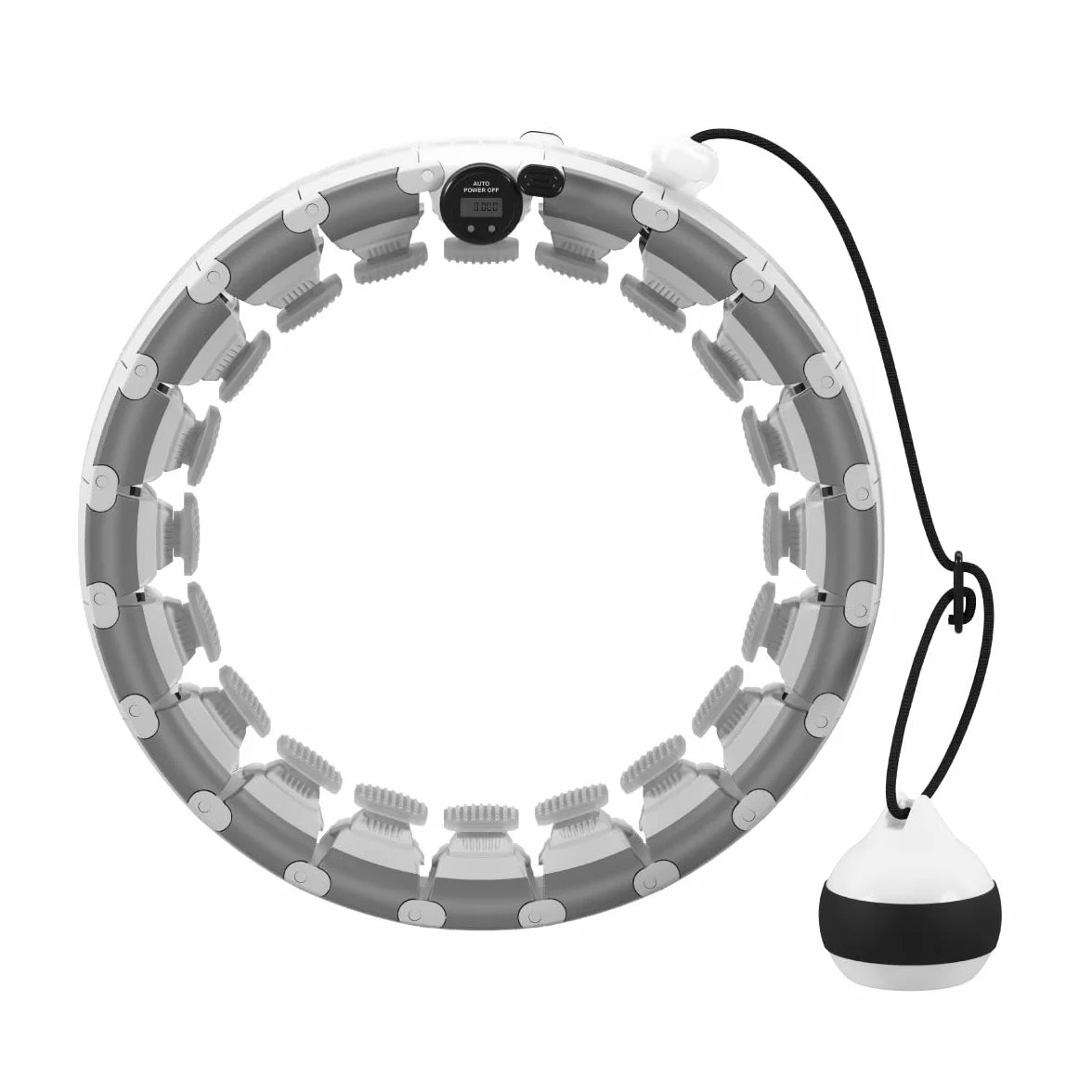 ATHLER Emu 30 | Smart Fitness hula hop | piłka grawitacyjna dla dorosłych | inteligentny licznik | wypustki | regulowana szerokość 24 zdejmowane segmenty | masaż 360 stopni | początkujący