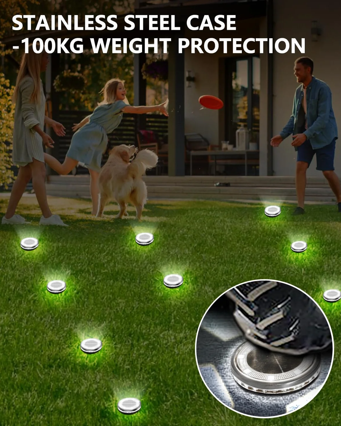 Solarne lampy podłogowe IP65 12 LED zimna biel Bowfar
