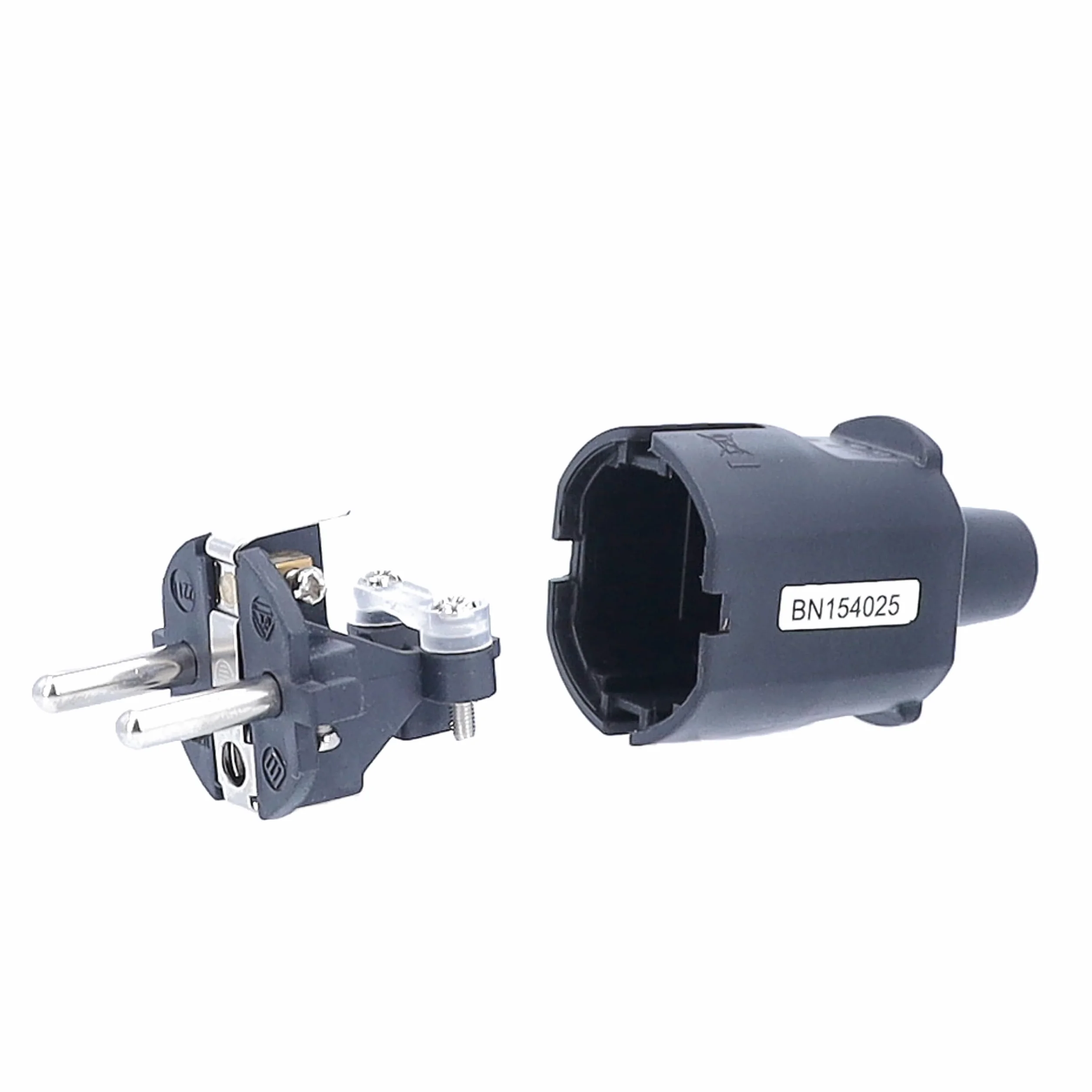 as - Schwabe 62222 PVC Wtyki/Złączki z Podwójnym Systemem Styku Bezpieczeństwa 230 V/16 A Czarny