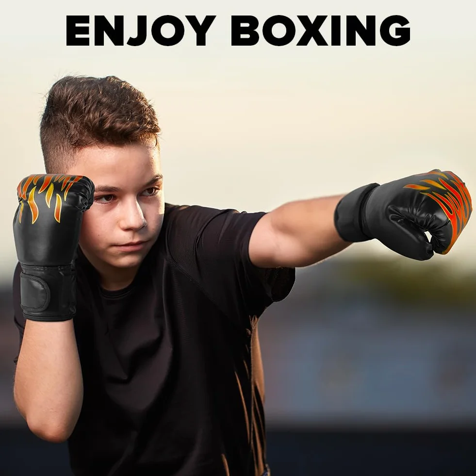Flintronic Rękawice Bokserskie dla Dzieci, do Muay Thai, MMA, Sportów Walki, Kickboxingu, Sparingów (3-10 Lat)