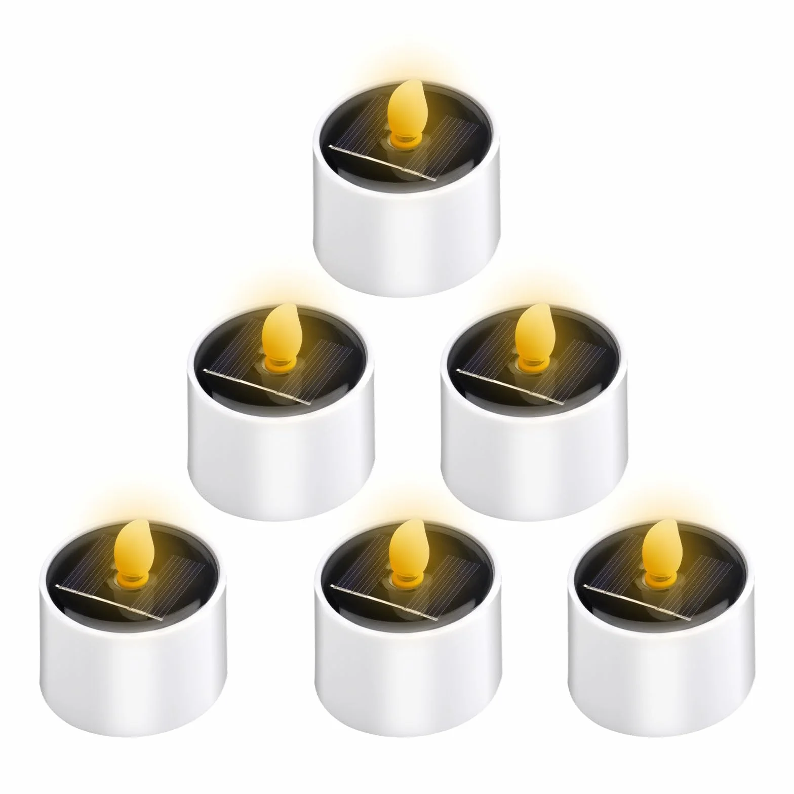 DAWRIS 6 sztuk solarnych świeczek LED tealight wodoodporne bezpłomieniowe do ogrodu balkonu