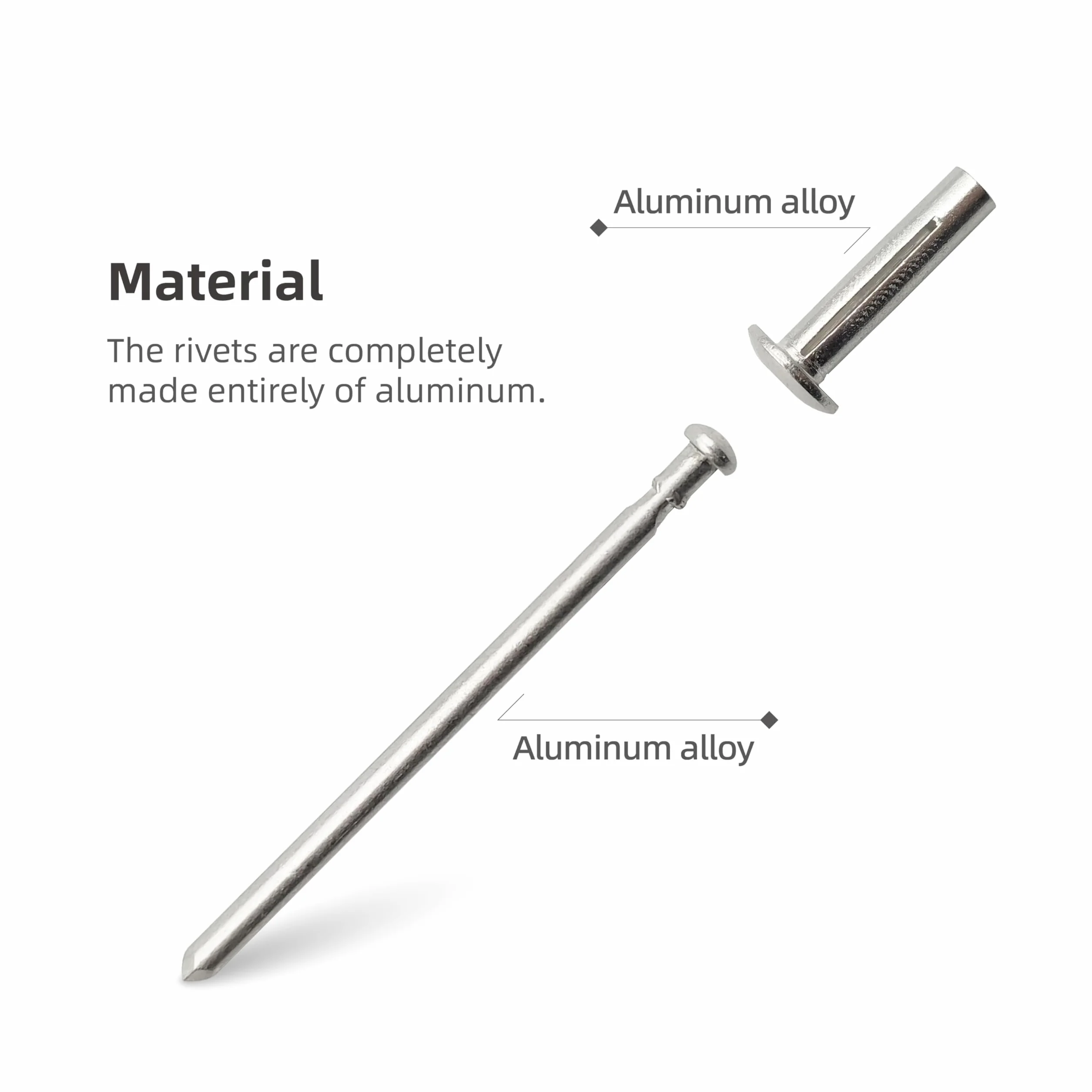 Nity aluminiowe z potrójnym rozprężnikiem Zestaw Ø4,8x20x16mm 50 sztuk srebrny