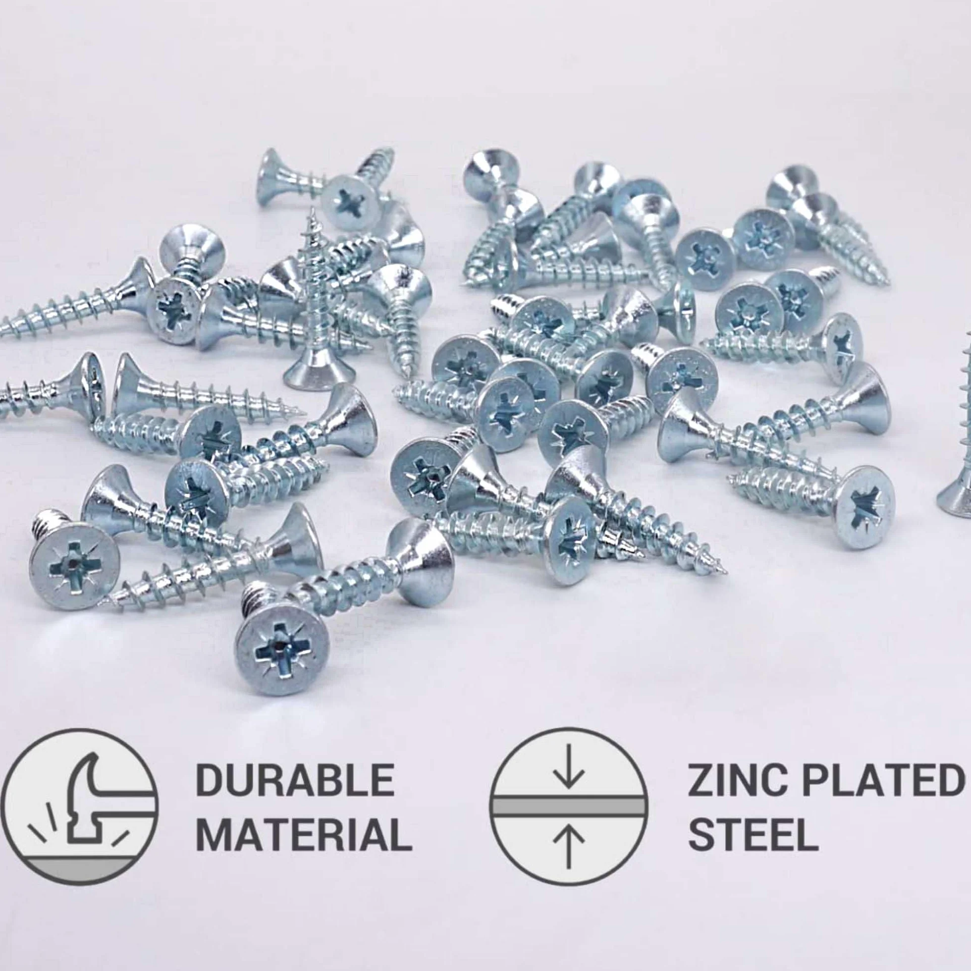 Wkręty do drewna ocynkowane 5,0 x 25 mm łeb stożkowy Pozidriv 60 szt.