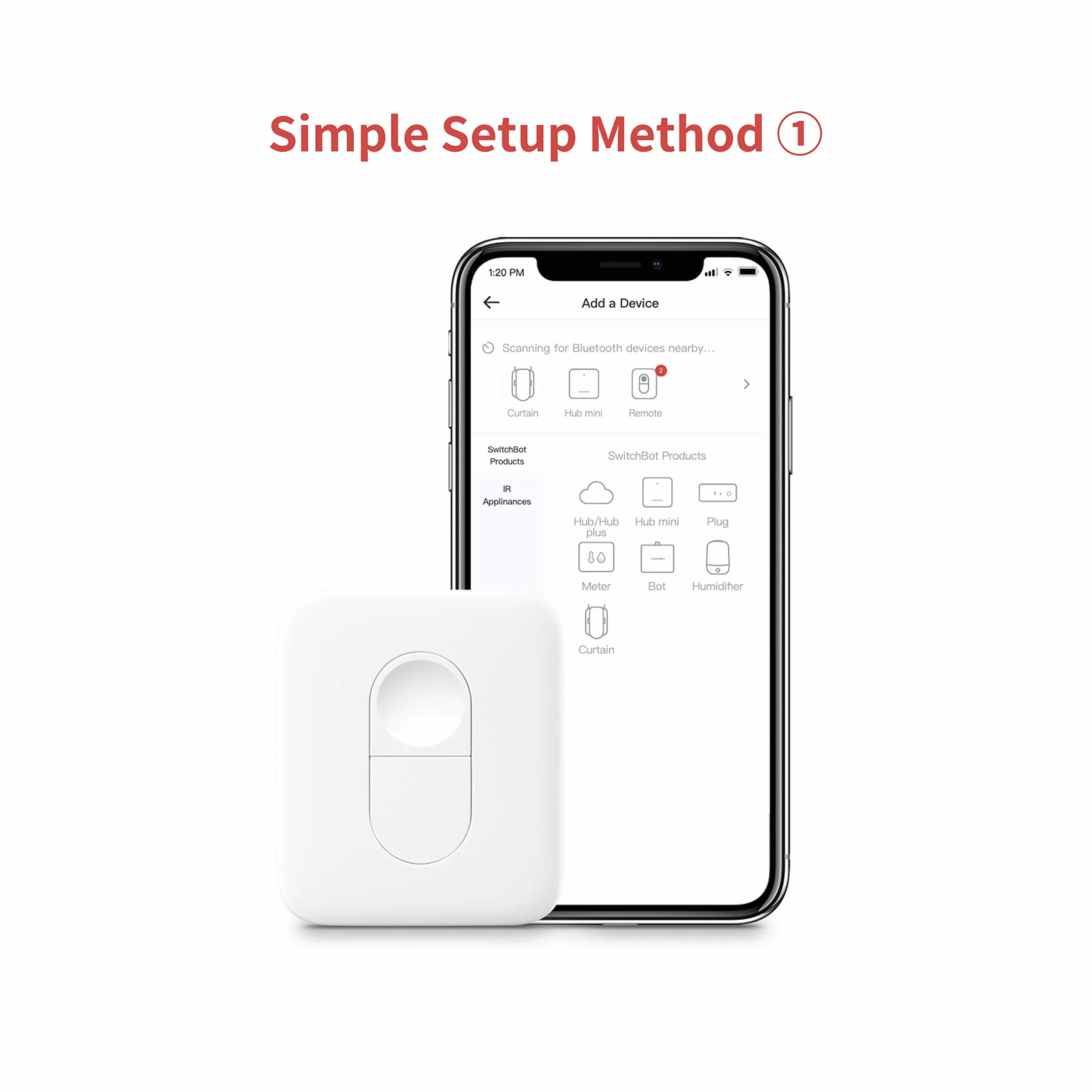 SwitchBot Pilot zdalnego sterowania z jednym przyciskiem - kompatybilny z SwitchBot Smart Curtain Switch