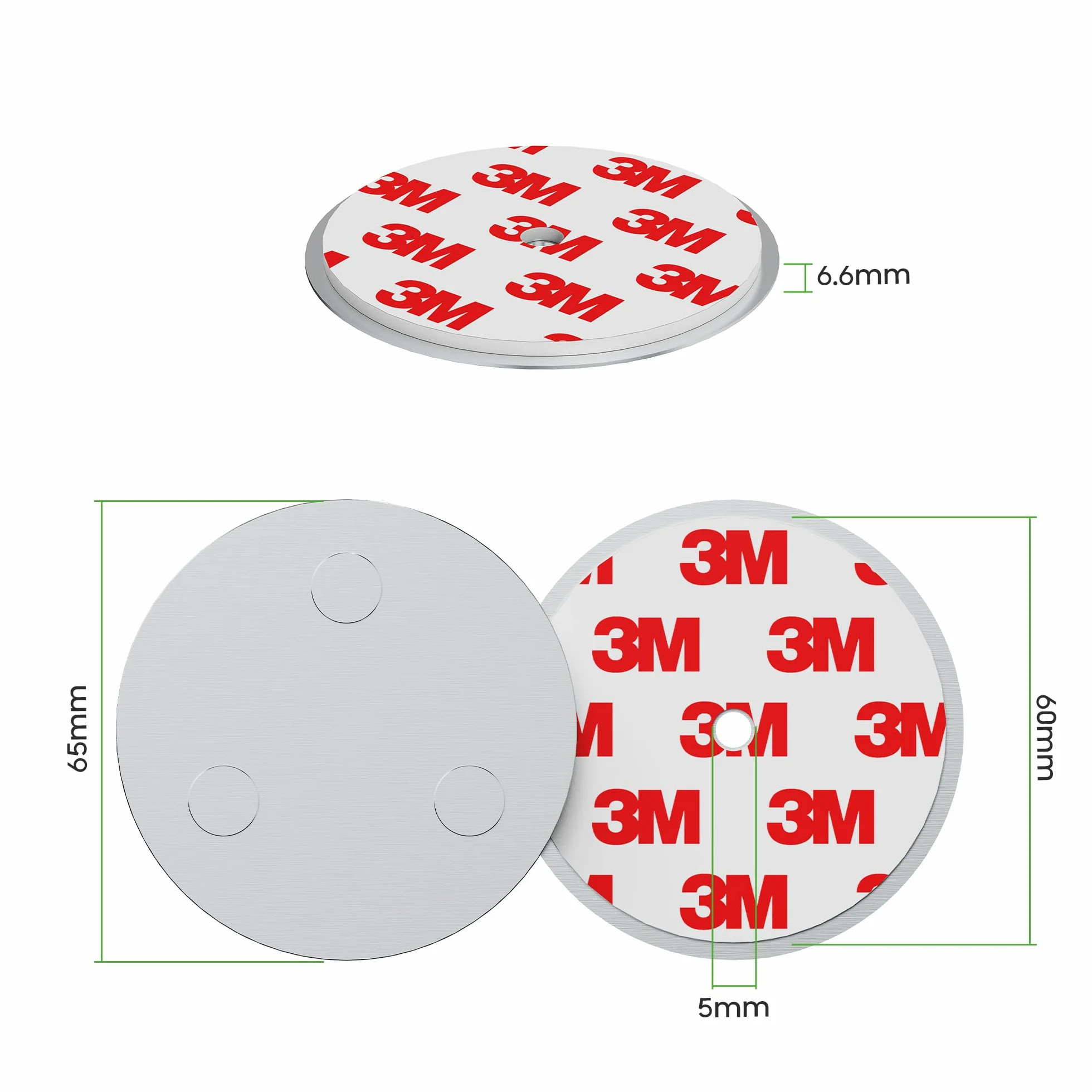 conecto, Uchwyt magnetyczny, mocne mocowanie magnetyczne, uniwersalne, magnetyczne i z otworem, odpowiednie do czujników dymu, 60 mm, zestaw 2 szt