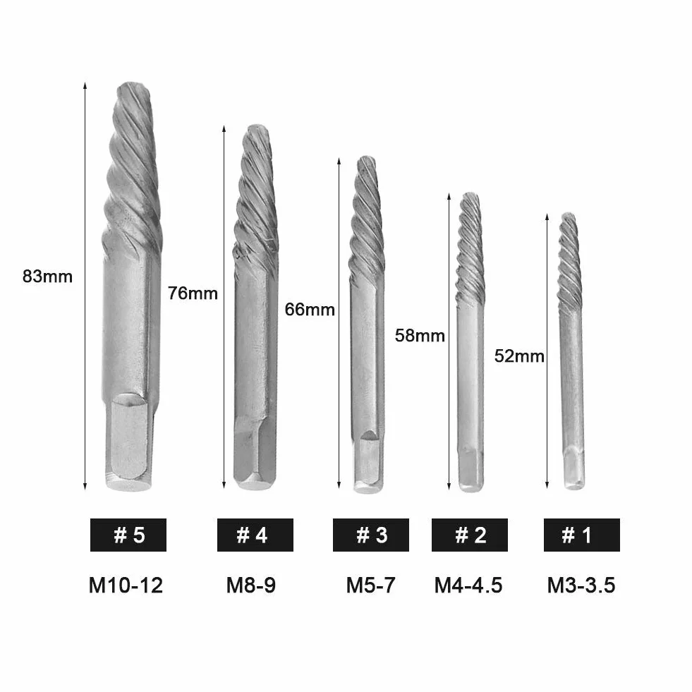 Zestaw wykrętaków do śrub Jectse 11 szt. 2,0-7,5 mm stal narzędziowa HHS