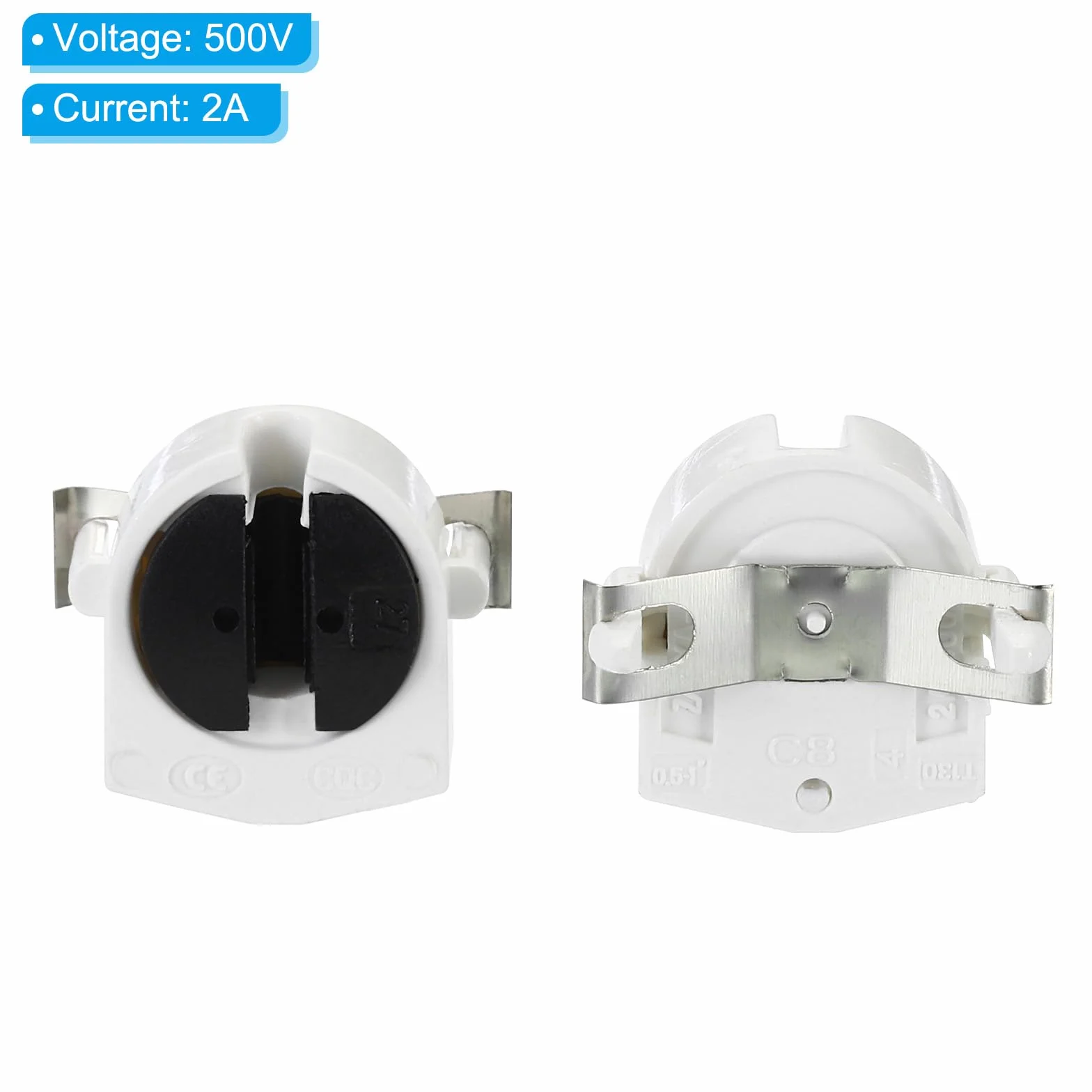 PATIKIL T5 uchwyt do świetlówek G5 oprawka LED 500 V obrotowy 22 x 26 x 17 mm 12 szt.