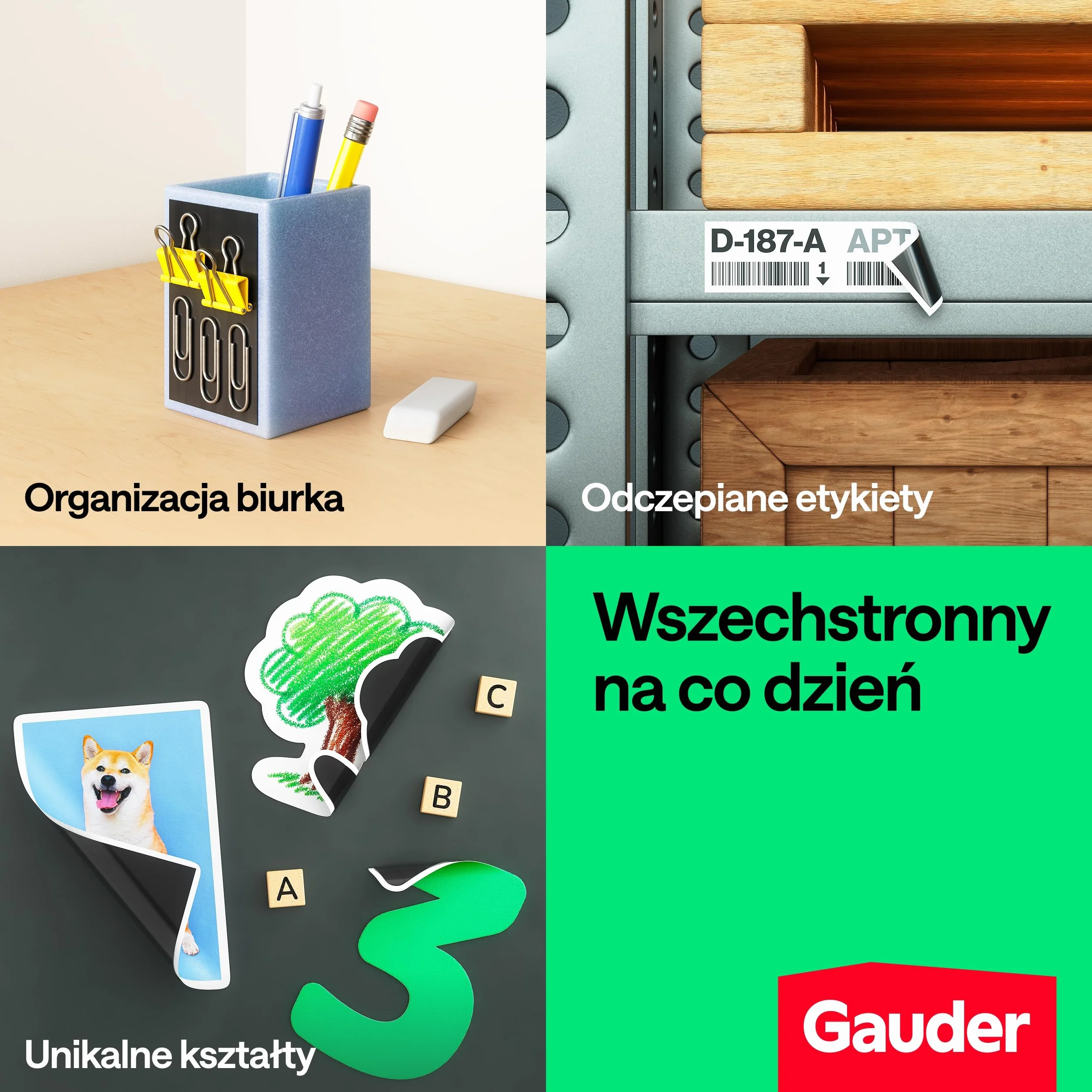 GAUDER Samoprzylepna Folia Magnetyczna Czarny Arkusz Magnetyczny 5 sztuk 153 x 102 mm