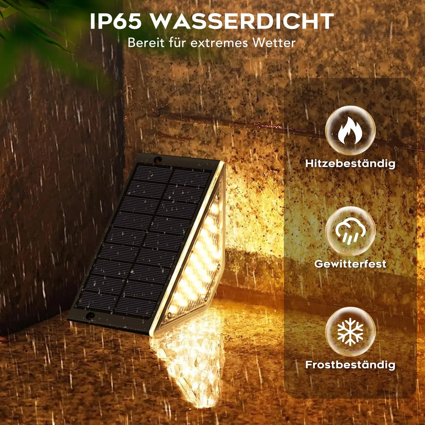 Lampy solarne LED ogrodowe IP65 na zewnątrz, ścieżka, taras, ogrodzenie