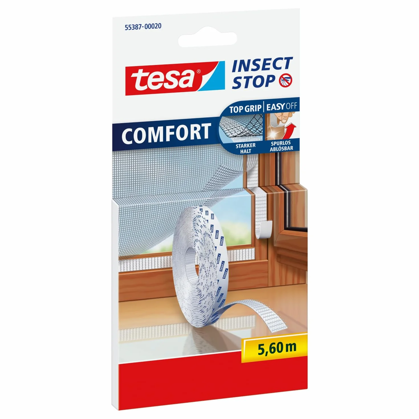 tesa Wymienny moskitiera na rzep Biała 5,6 m