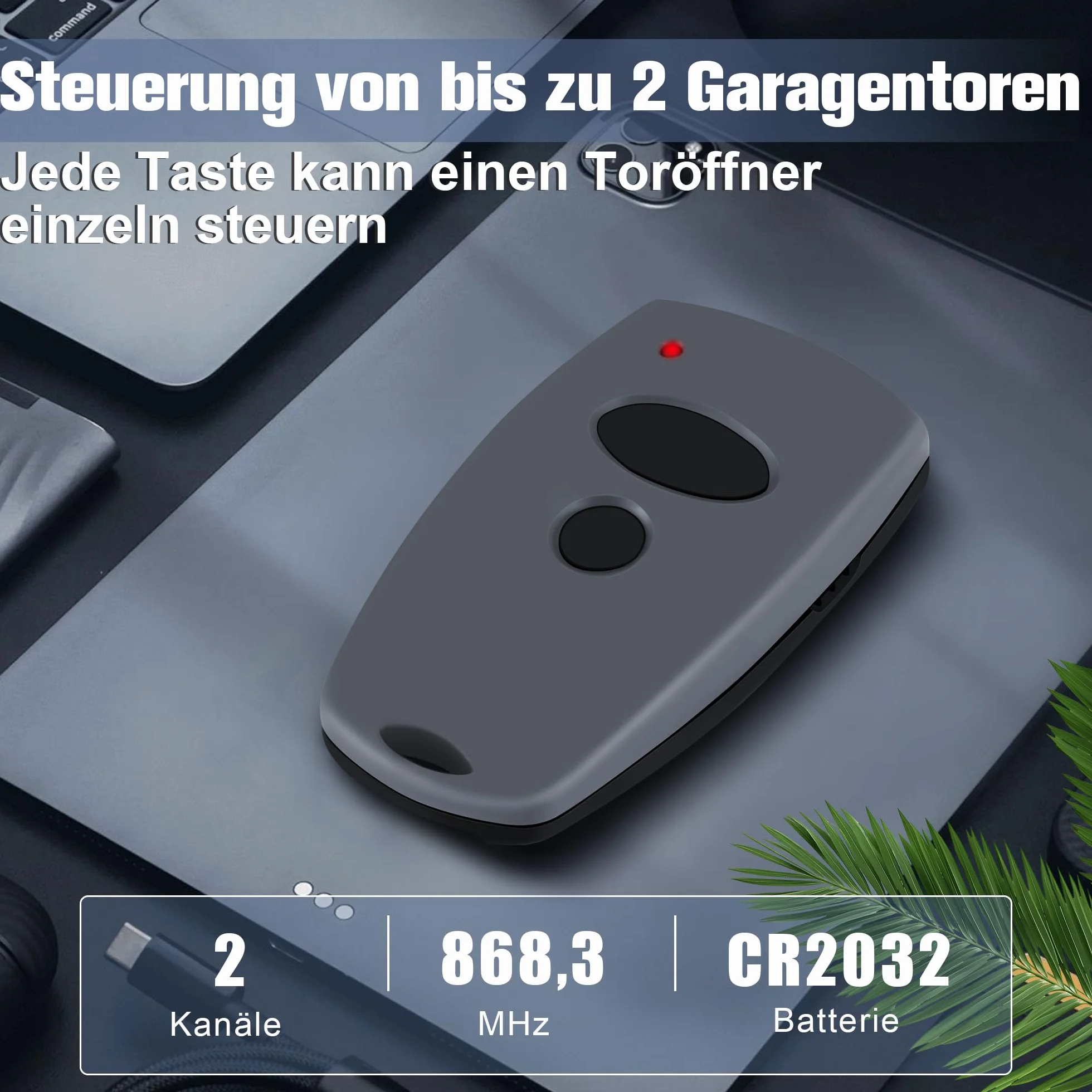 Marantec Digital 302 304 382 384 313 868,3 MHz Nadajnik Ręczny 2 sztuki do Drzwi Garażowych